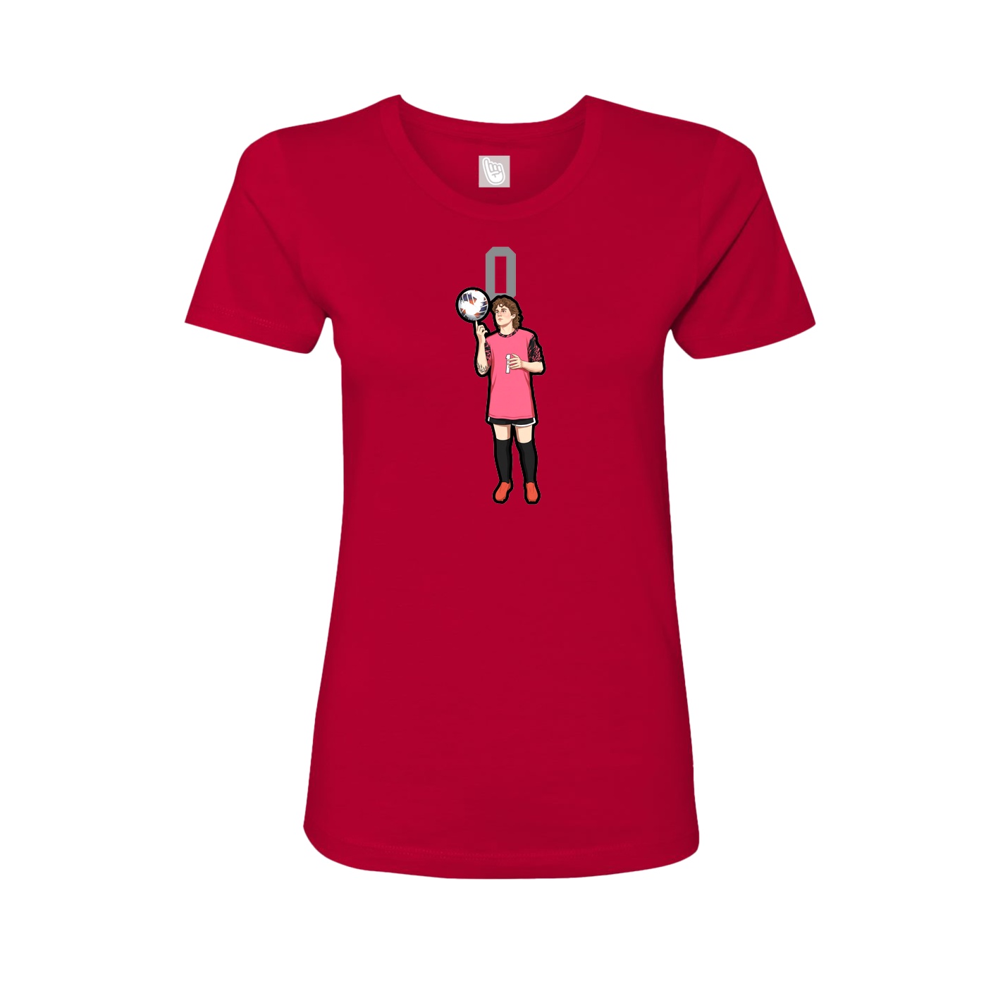 Womens Tee — Number Top in Red