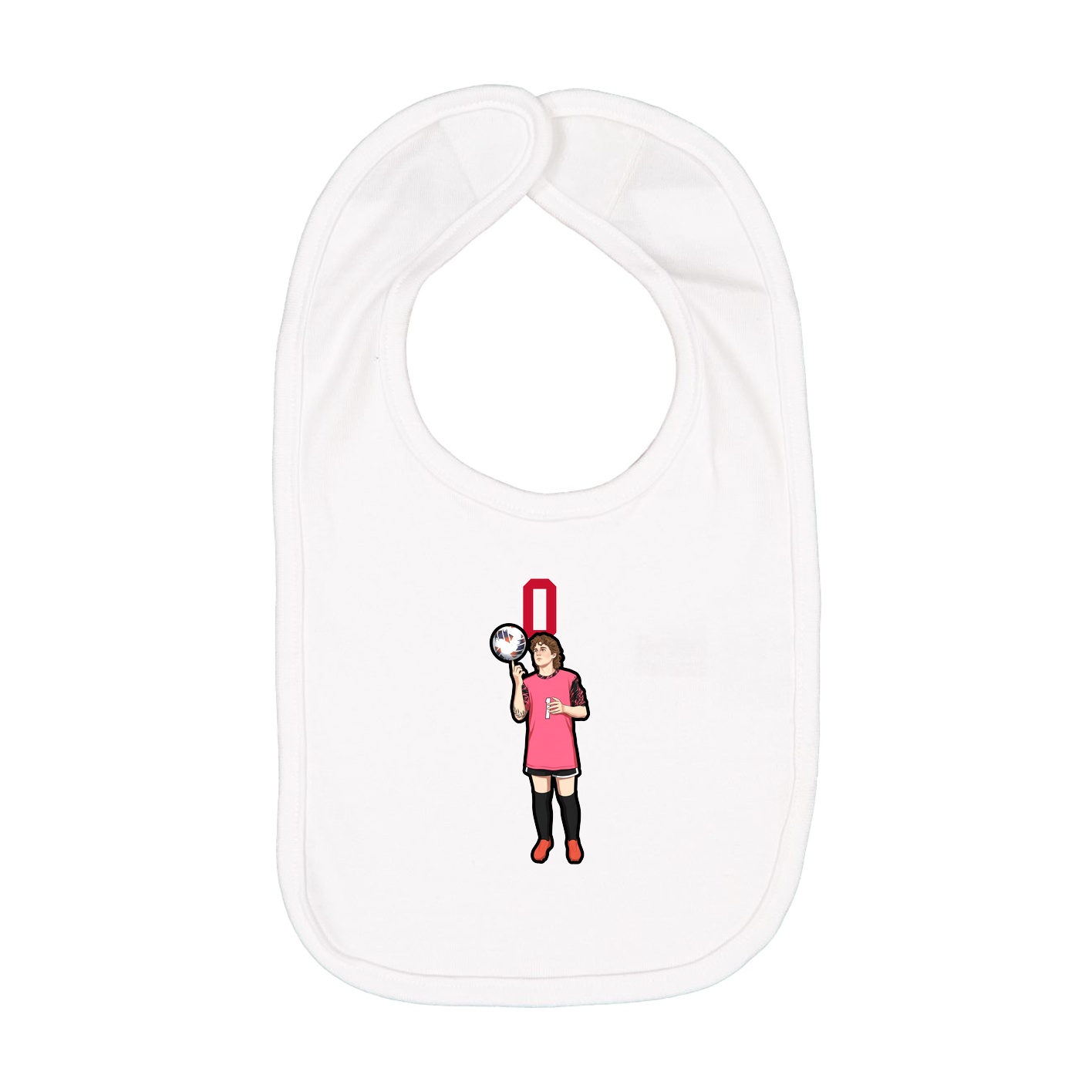 Infant Bib — Number Top in White