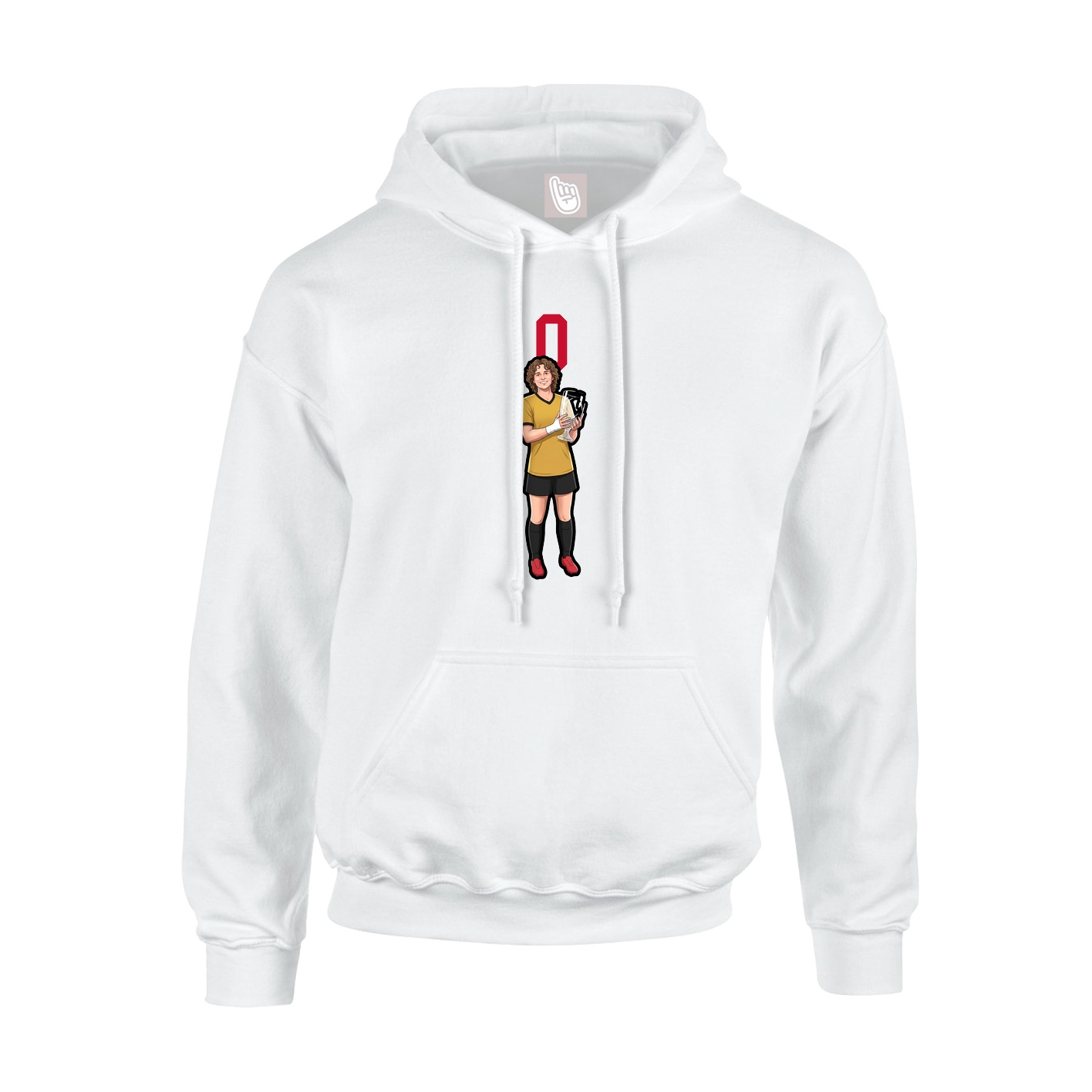 Youth Hoodie — Number Top in White
