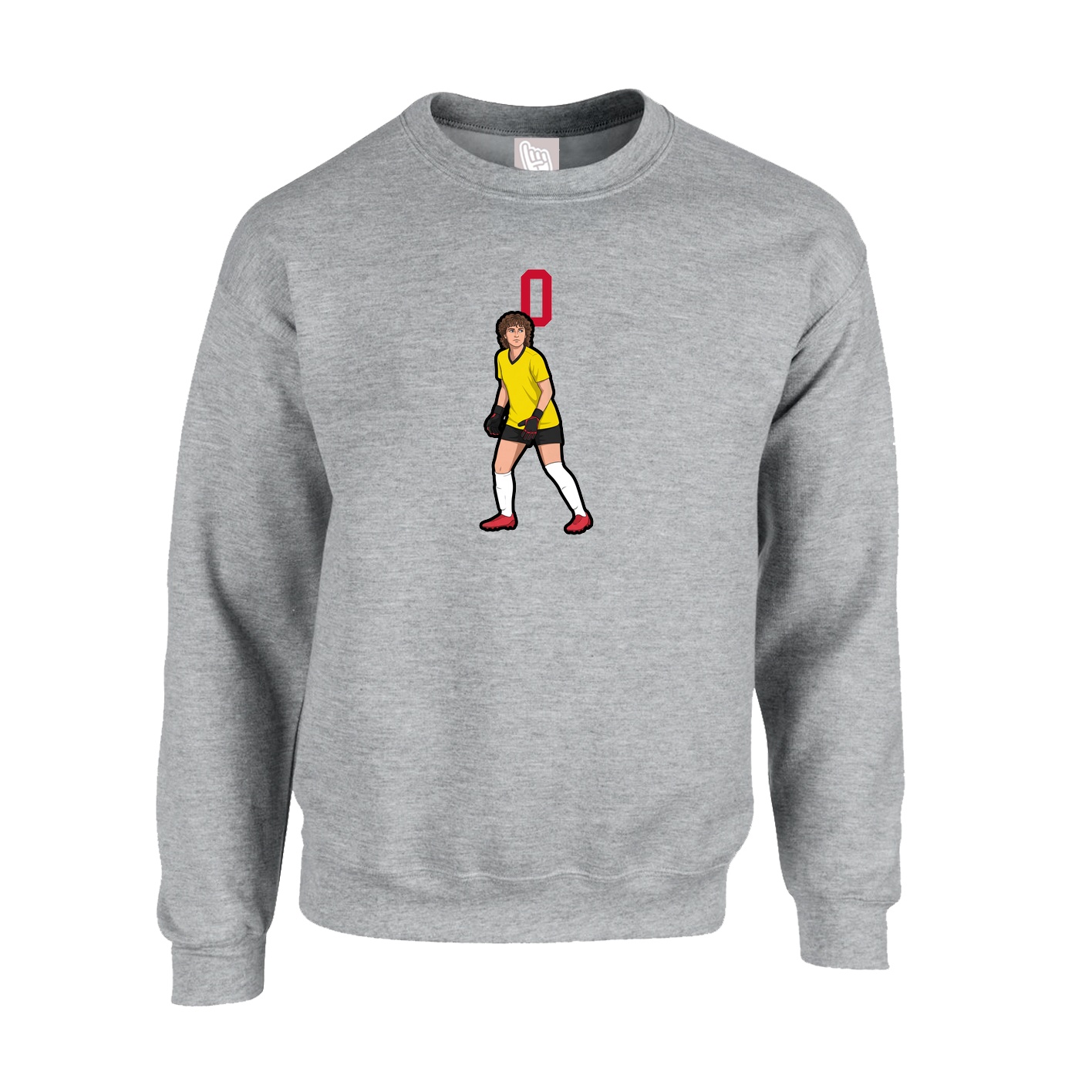 Fleece Crew — Number Top in Grey