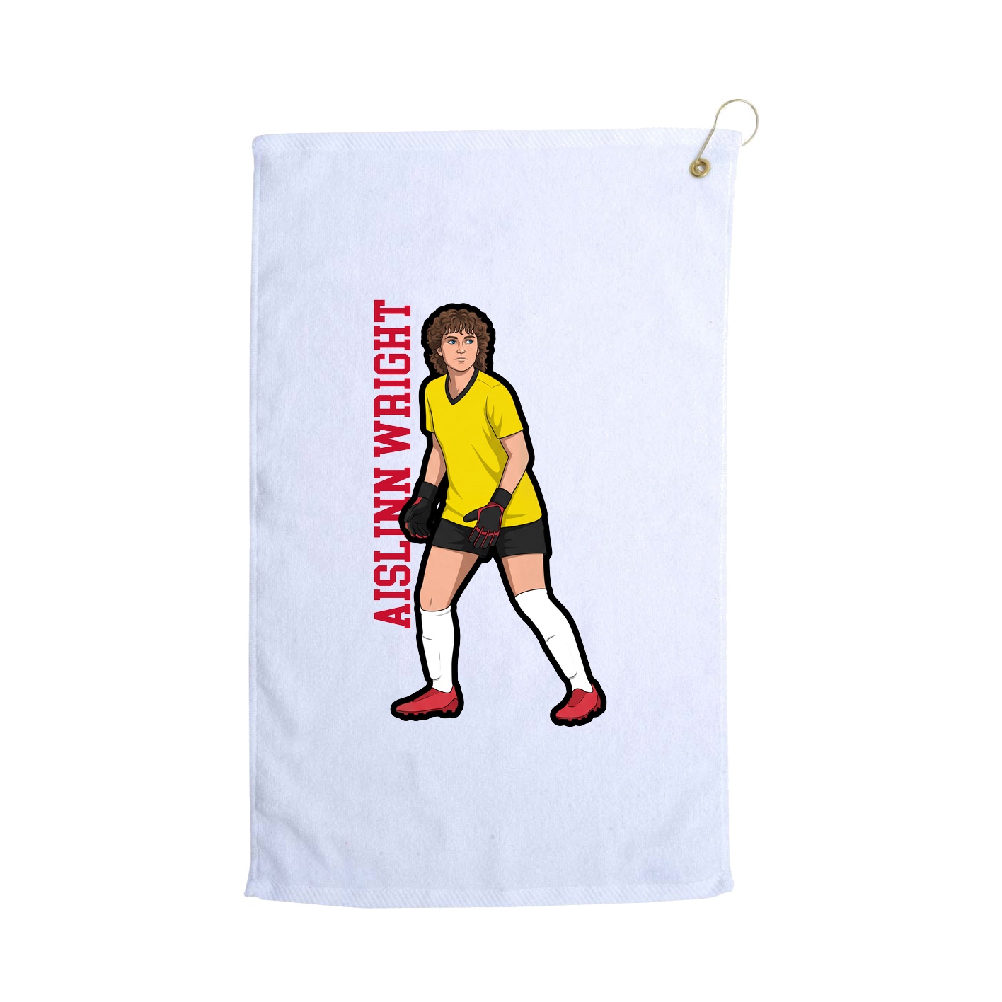 Golf Towel — Name Vertical in White