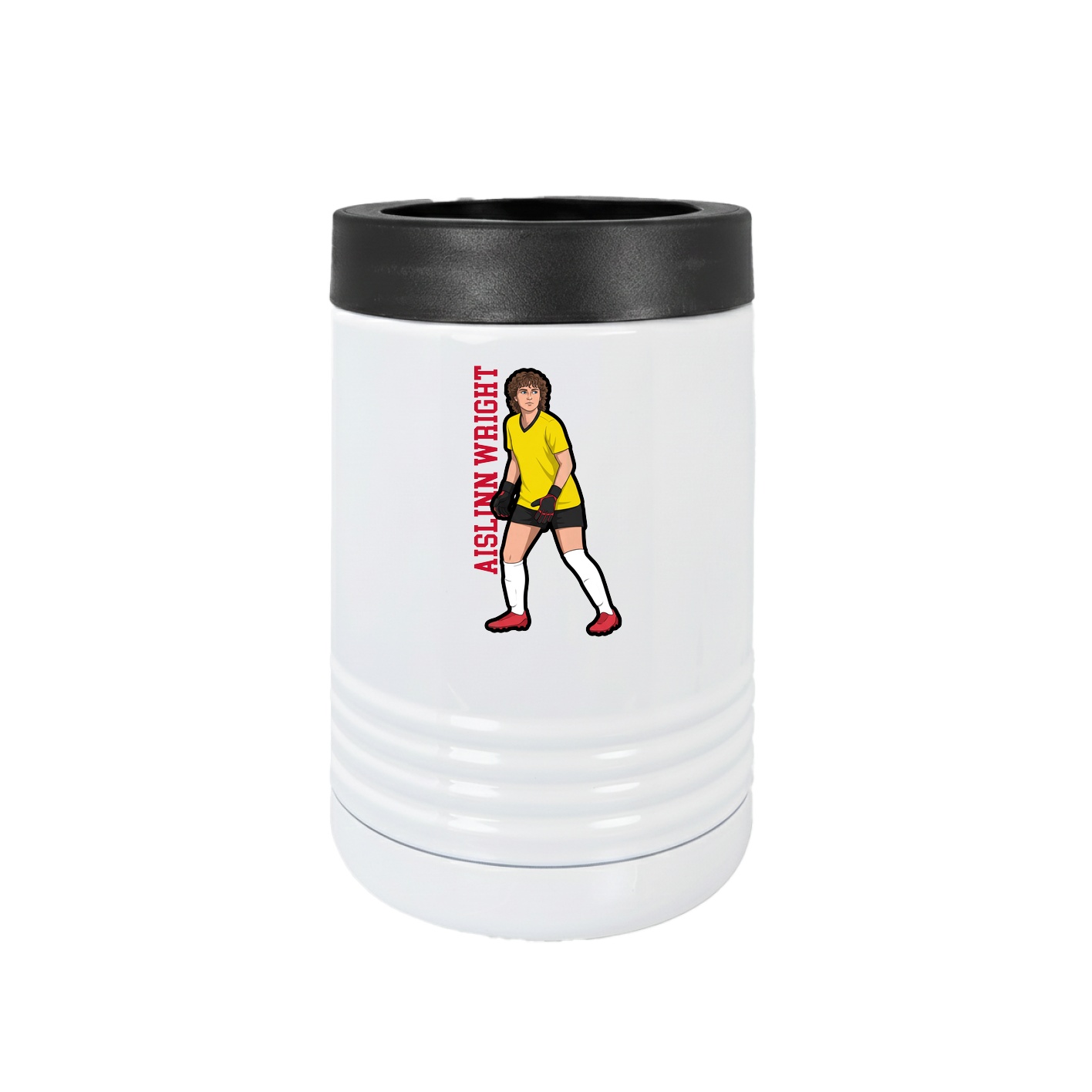 Beverage Holder — Name Vertical in White