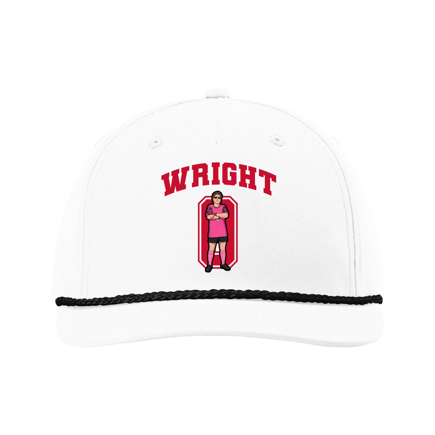 Five-Panel Classic Rope Cap — Number in White