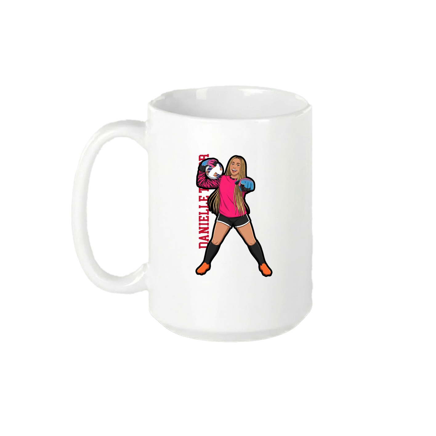 15oz Coffee Mug — Name Vertical in White