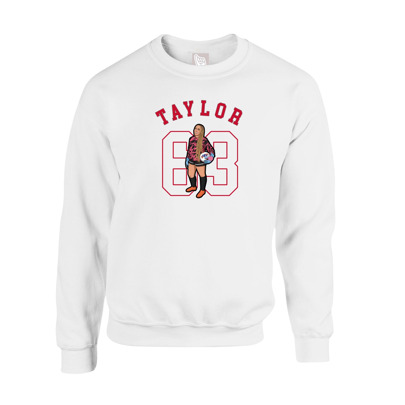 Fleece Crew — Shirsey Arch in White