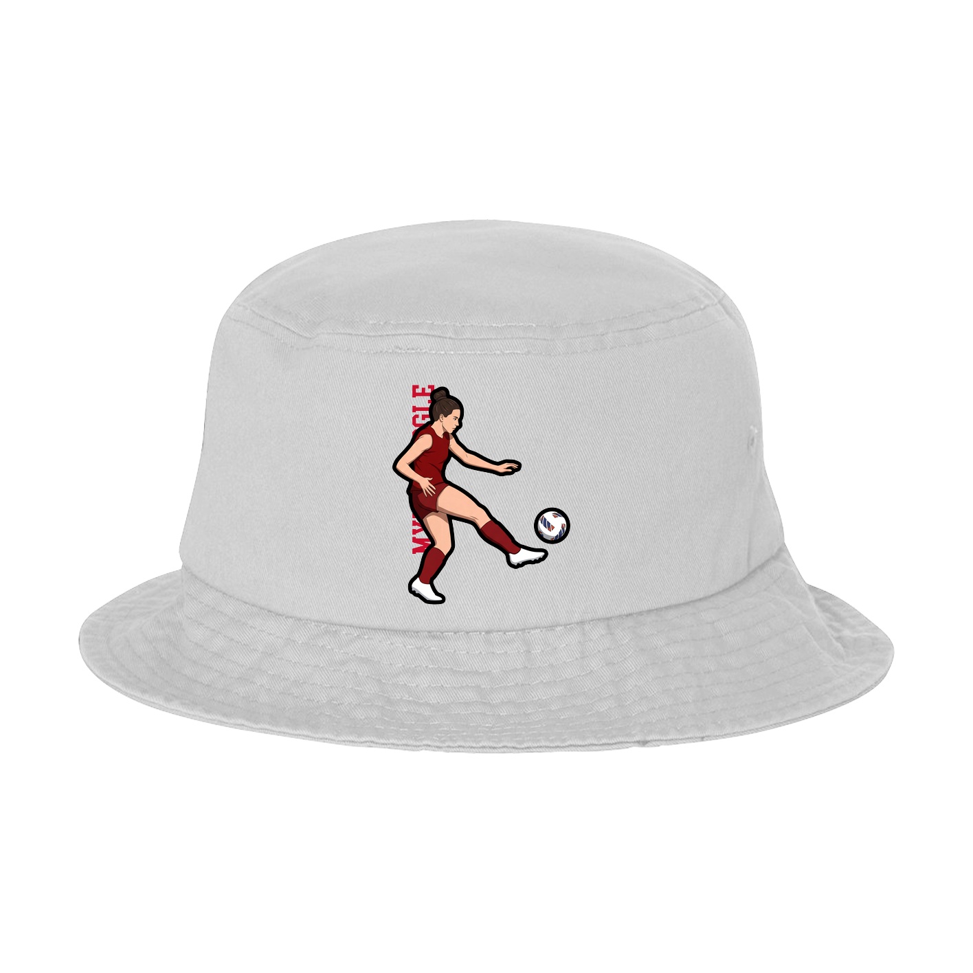 Bucket Cap — Name Vertical in White
