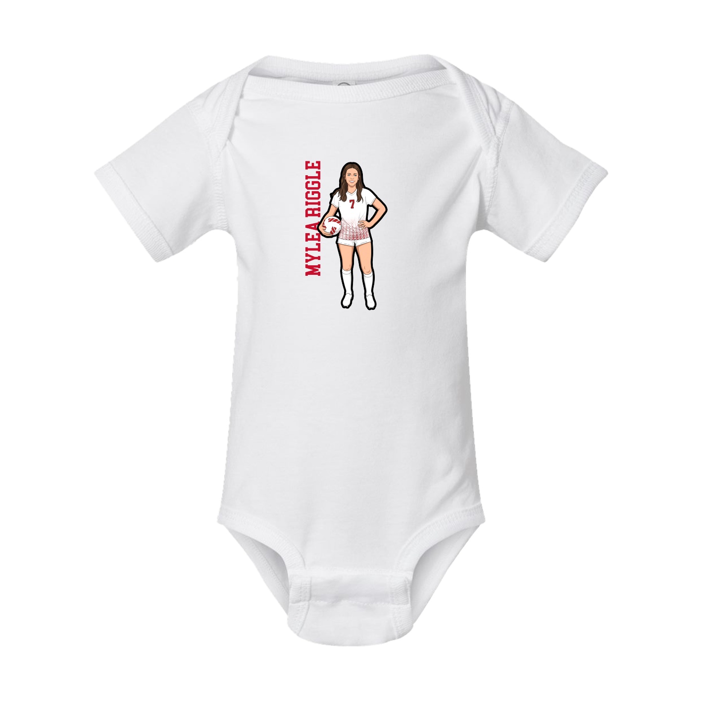 Baby Onesie — Name Vertical in White