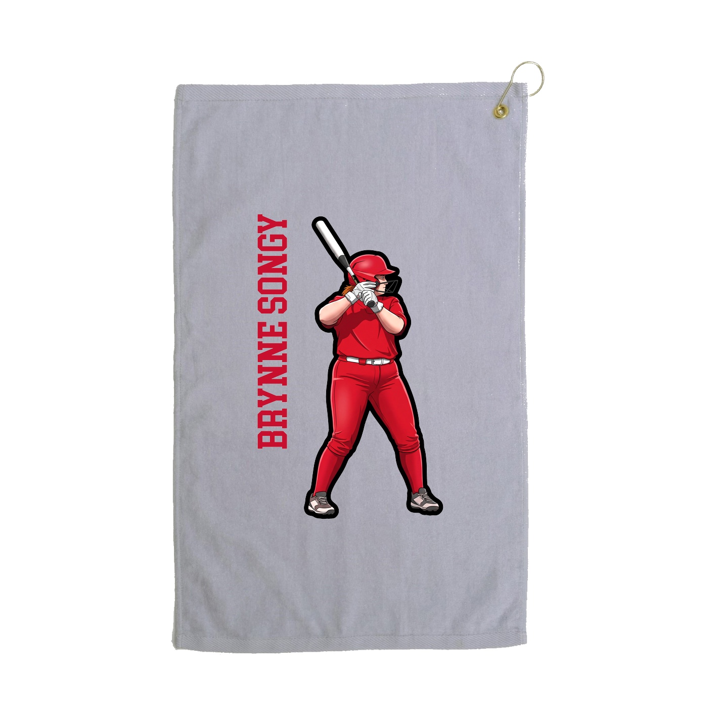 Golf Towel — Name Vertical in Grey