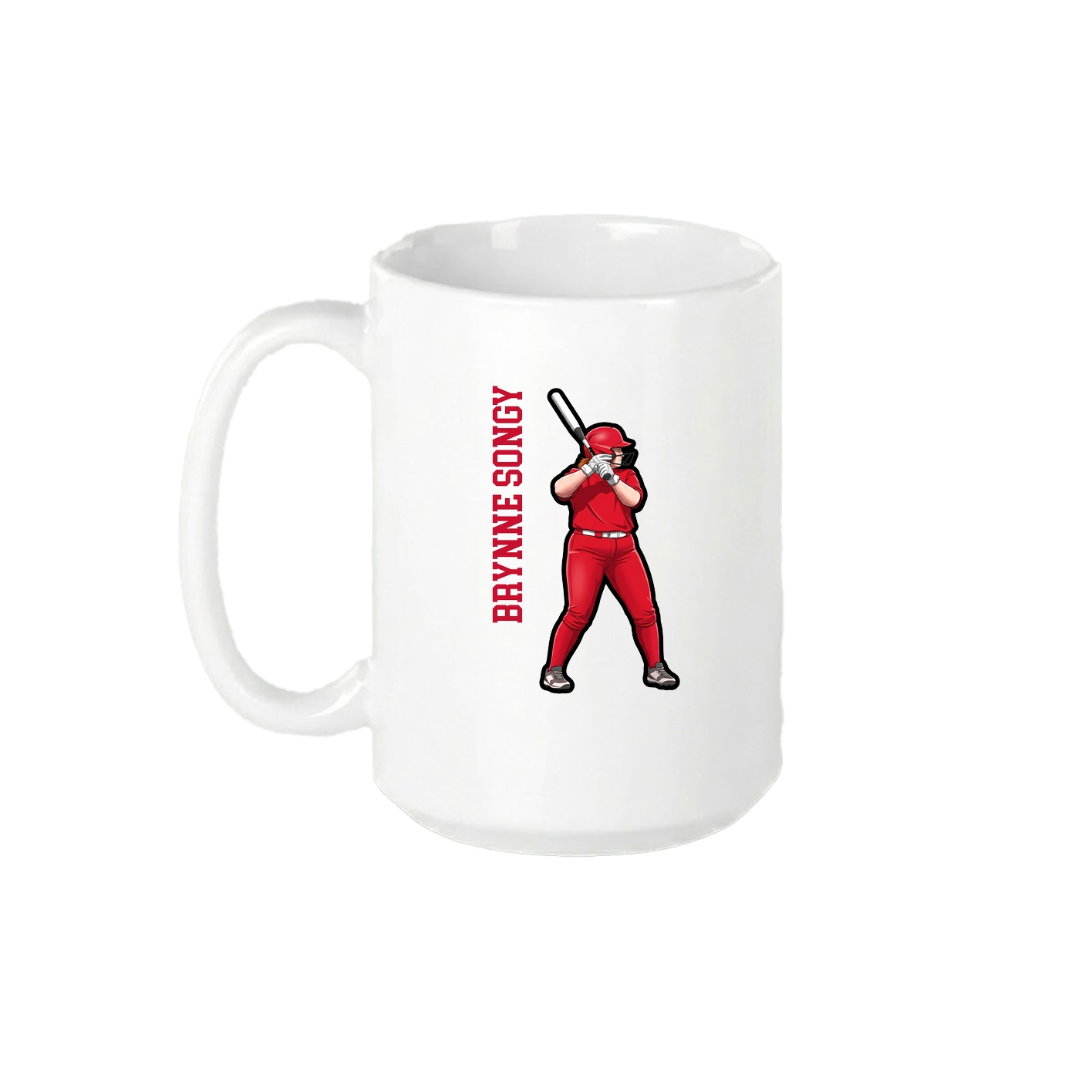 15oz Coffee Mug — Name Vertical in White