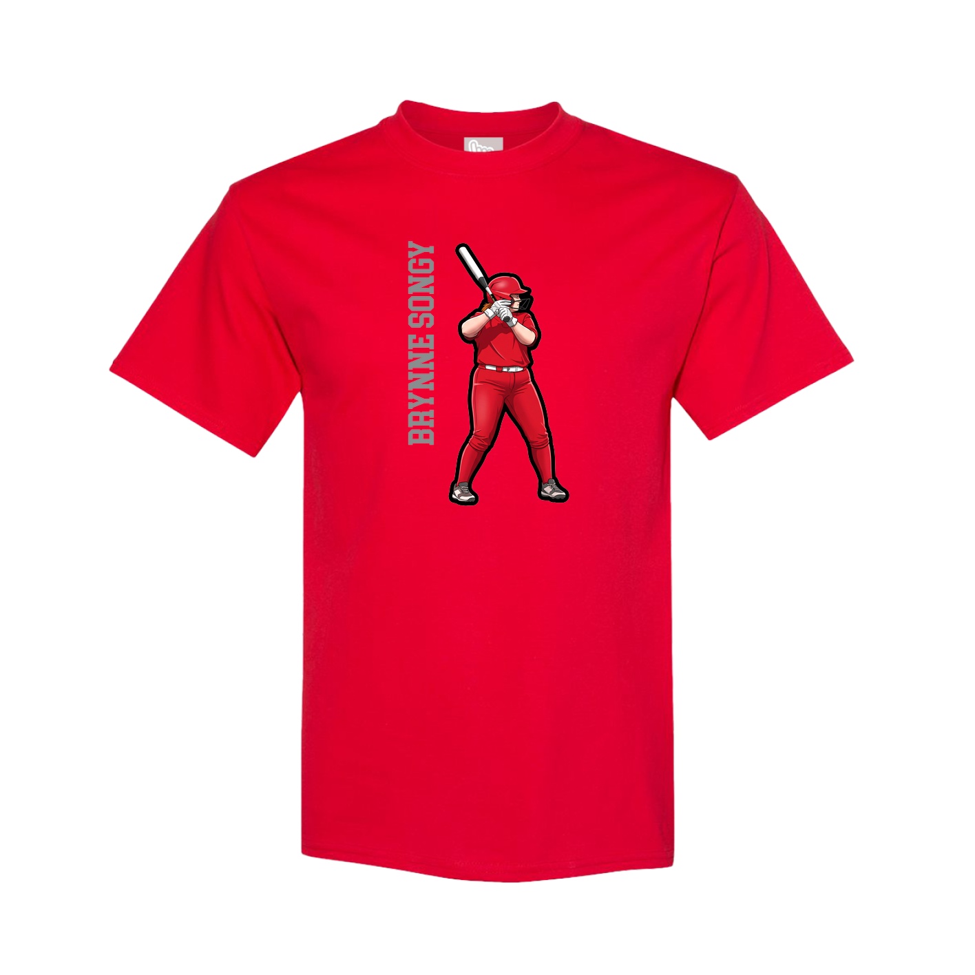 Youth Tee — Name Vertical in Red