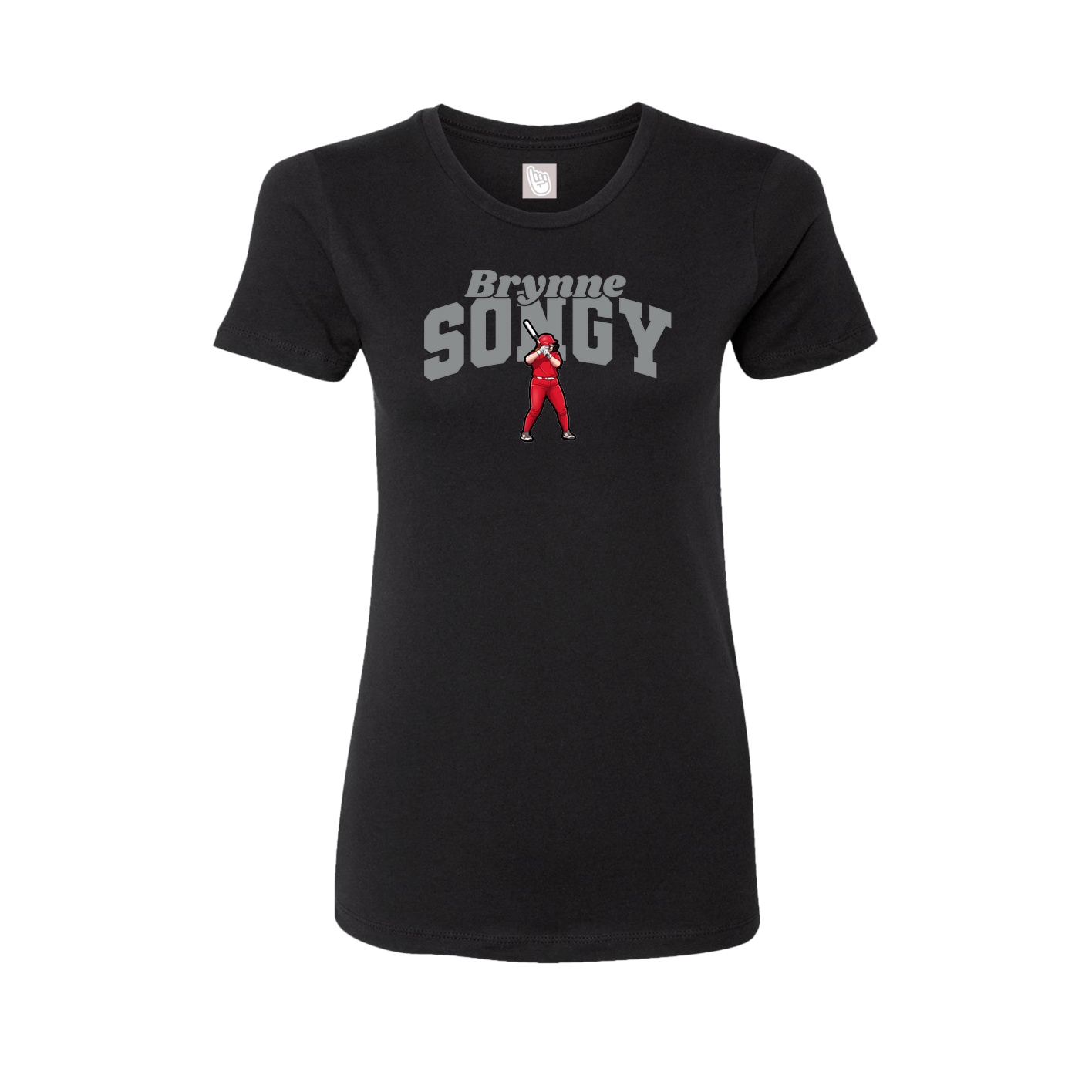 Fitted Women's Tee — Signature Arch in Black
