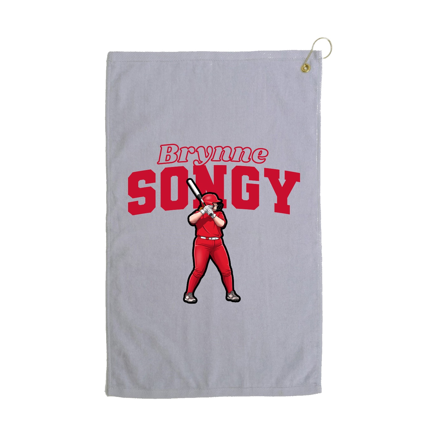 Golf Towel — Name Arch in Grey