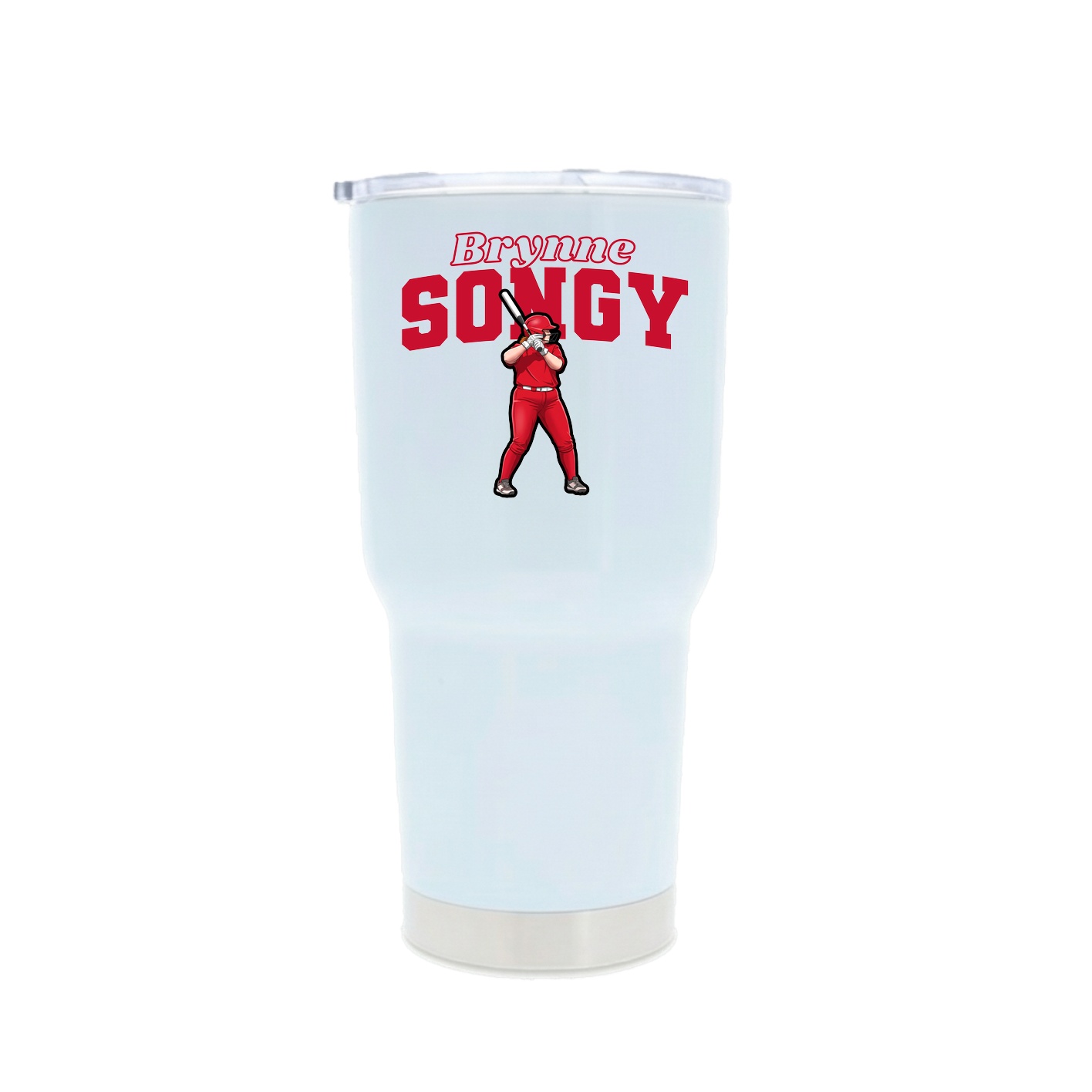 30oz Stainless Steel Tumbler — Name Arch in White