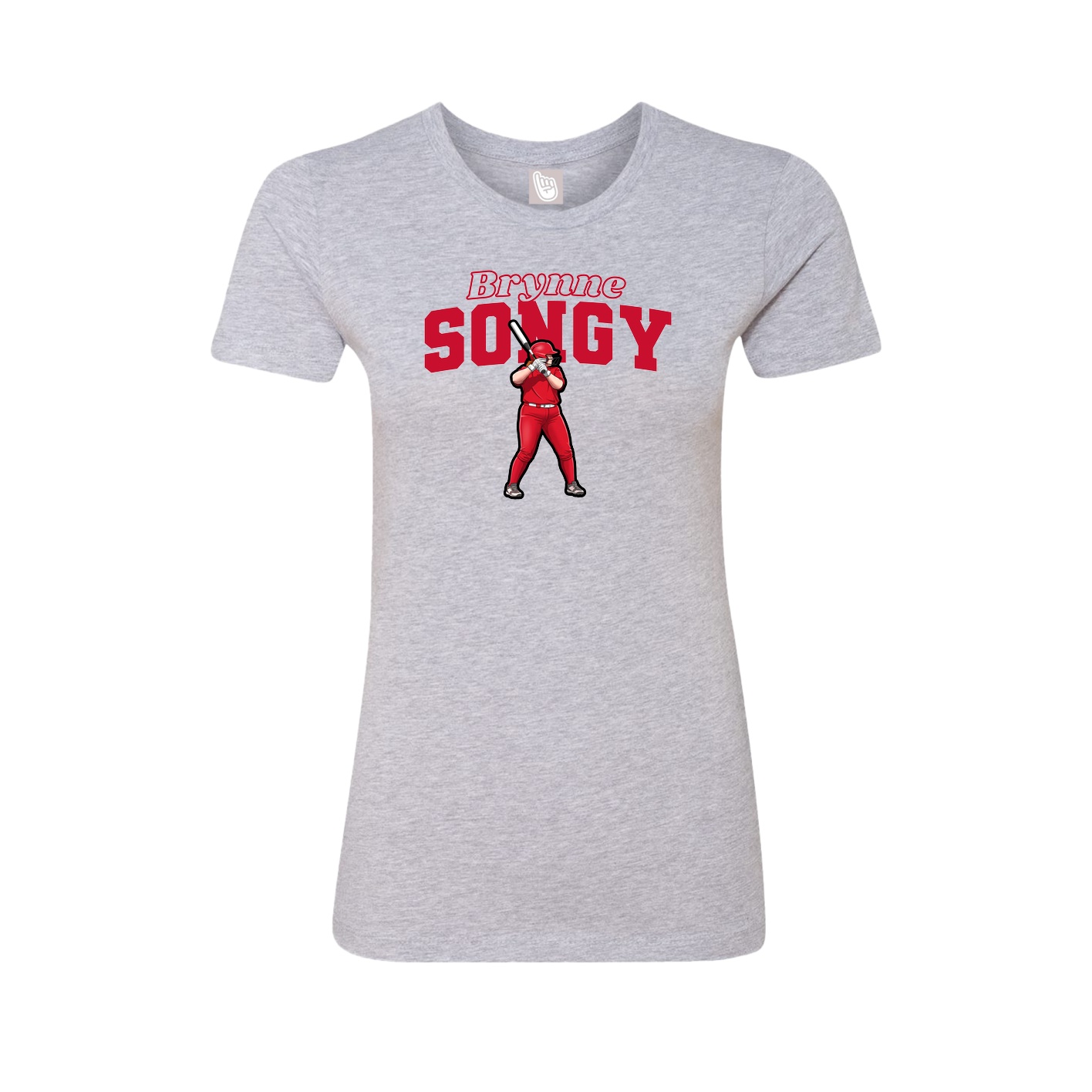 Fitted Women's Tee — Name Arch in Grey
