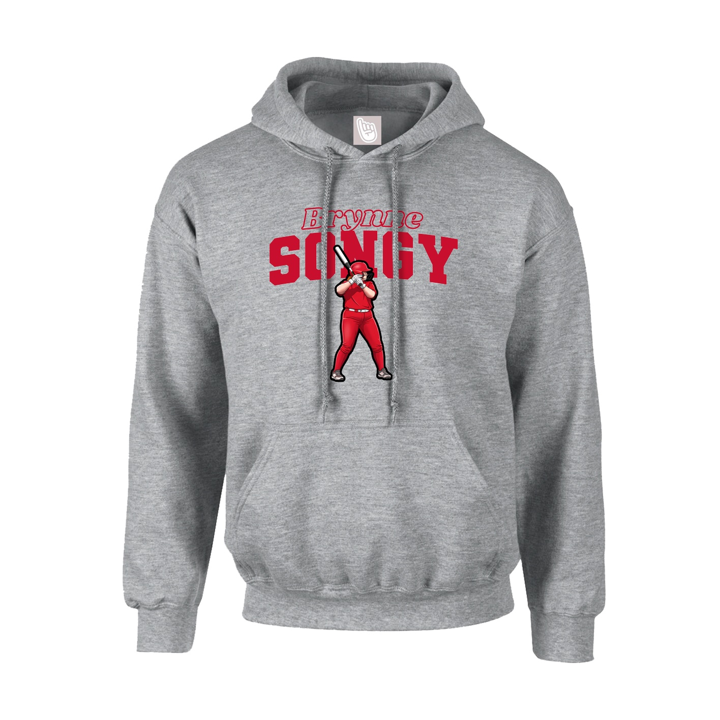 Youth Hoodie — Name Arch in Grey