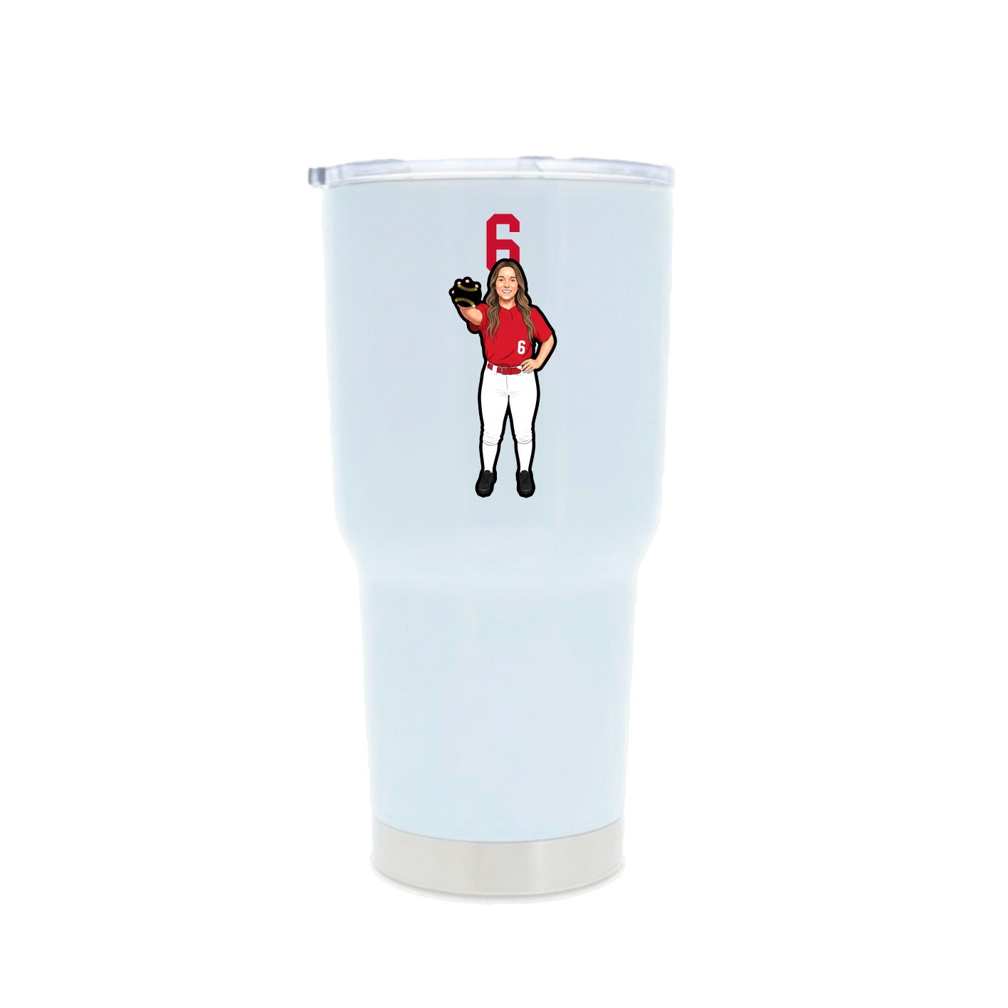 30oz Stainless Steel Tumbler — Number Top in White
