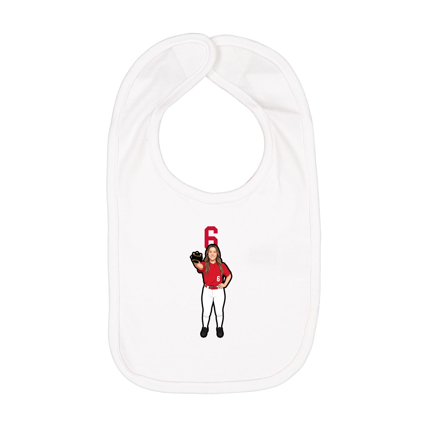 Infant Bib — Number Top in White