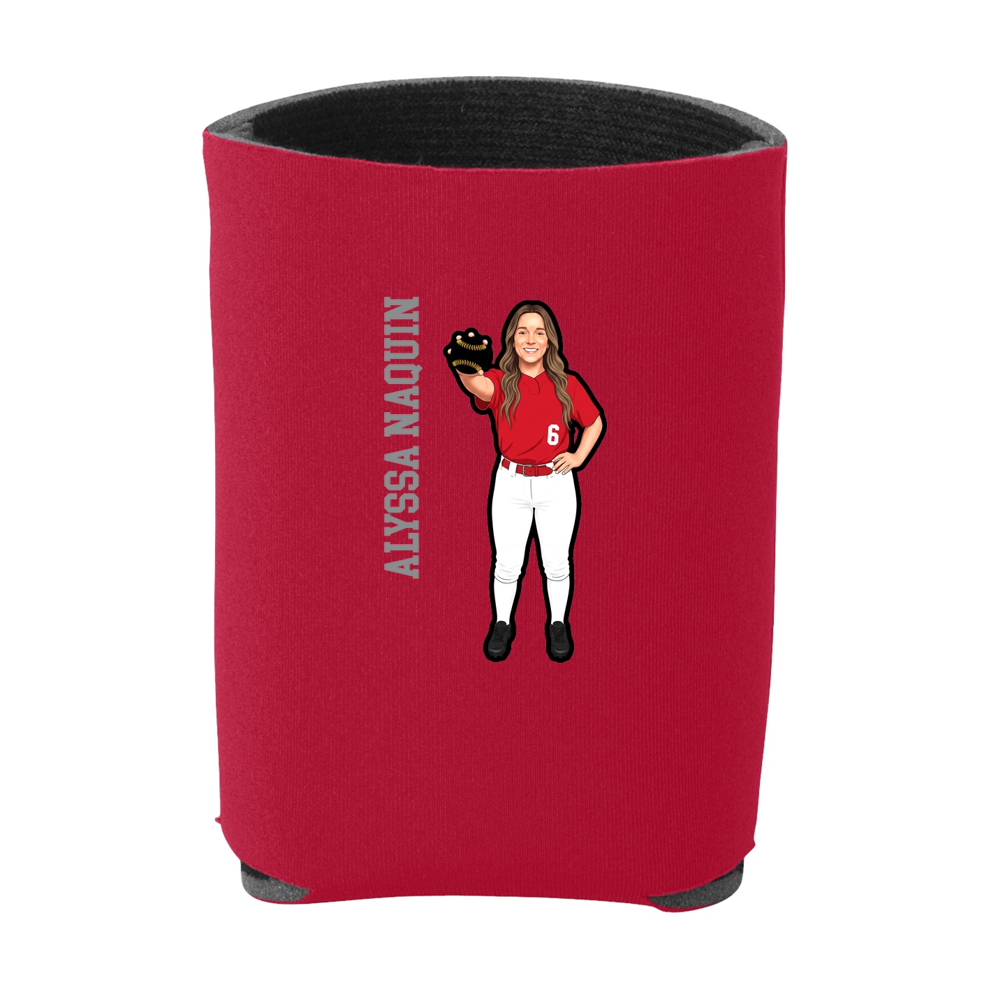 Can Holder — Name Vertical in Red