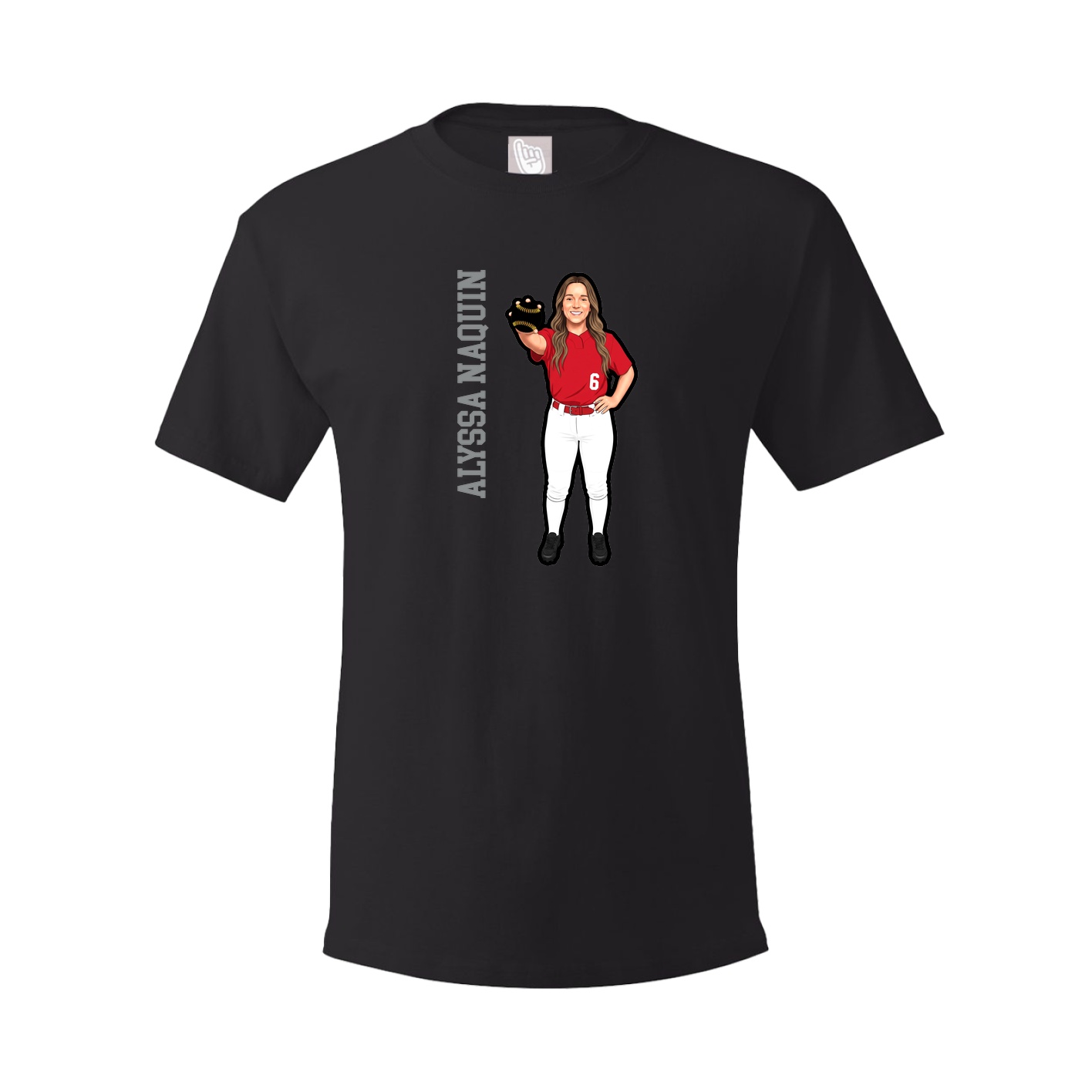 Youth Tee — Name Vertical in Black