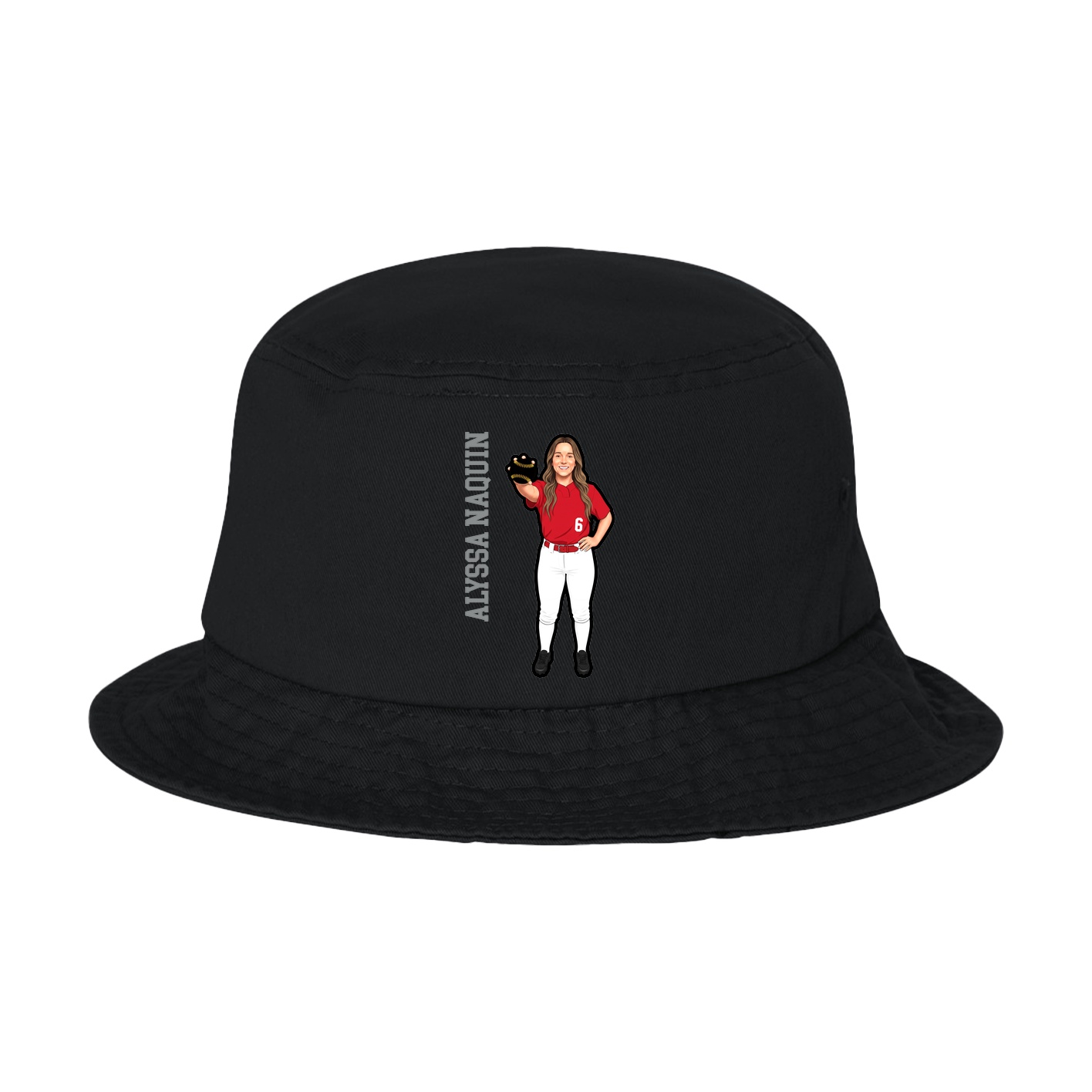Bucket Cap — Name Vertical in Black