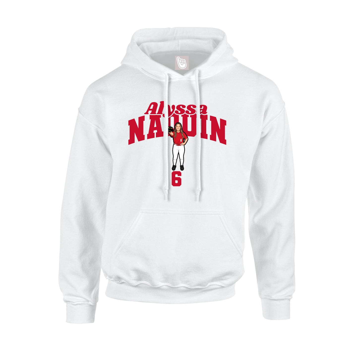 Youth Hoodie — Signature Arch in White