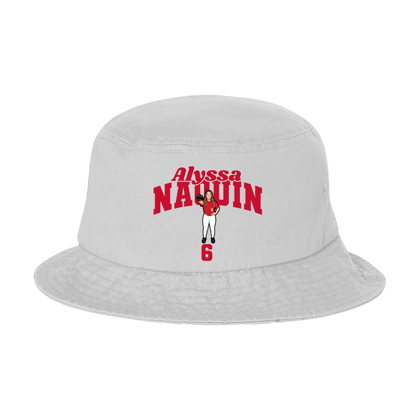 Bucket Cap — Signature Arch in White