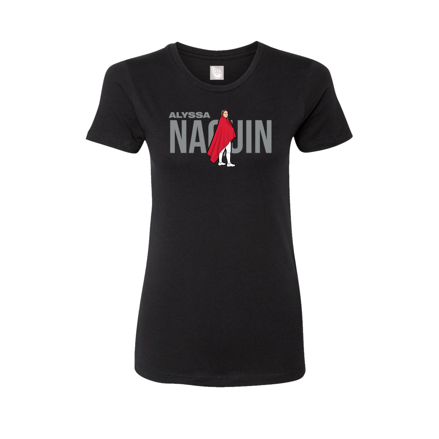 Fitted Women's Tee — Player Name in Black