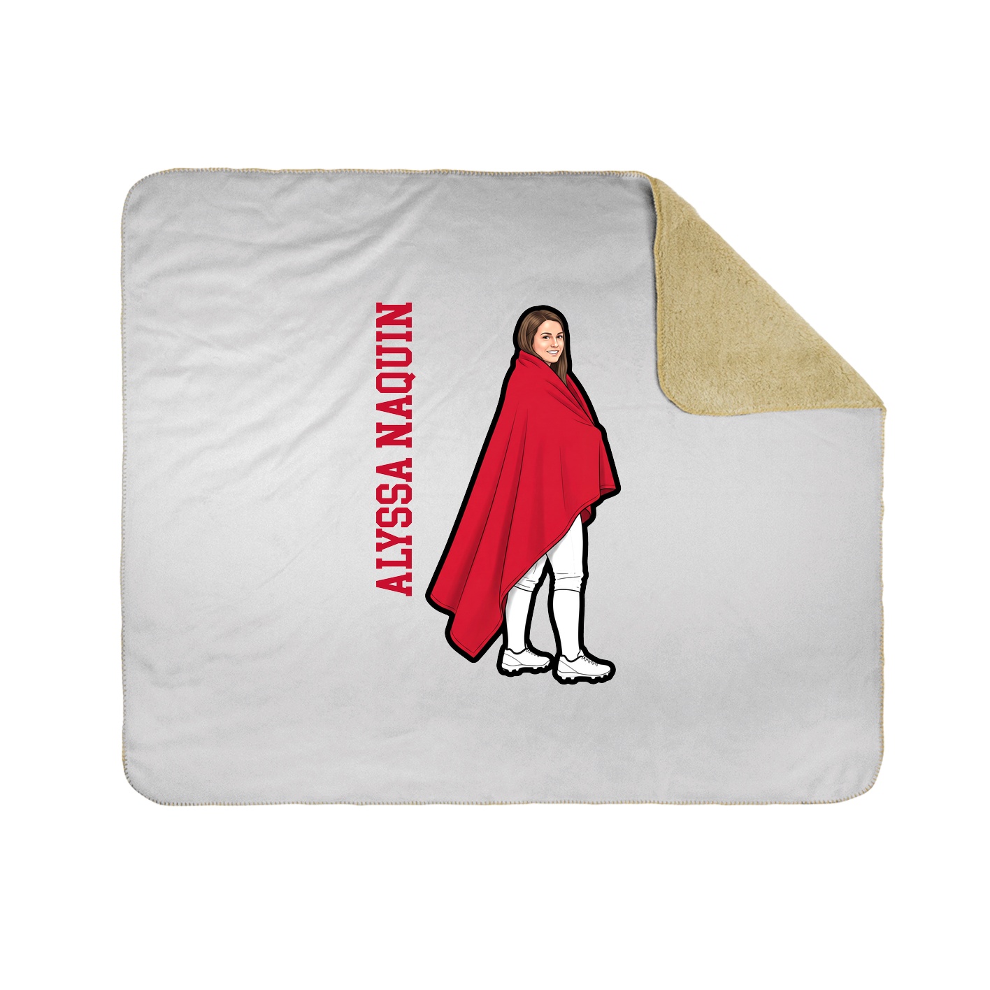 Throw Blanket — Name Vertical in White