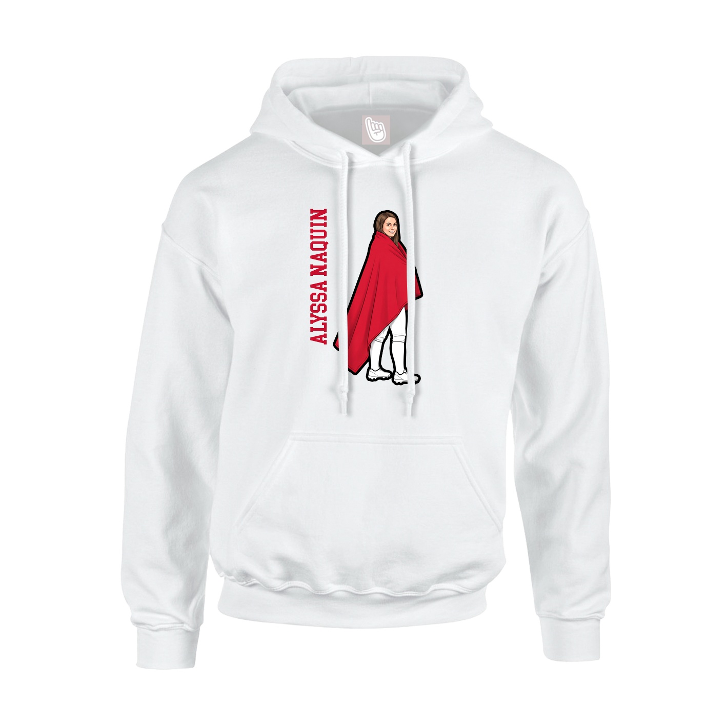 Hoodie — Name Vertical in White