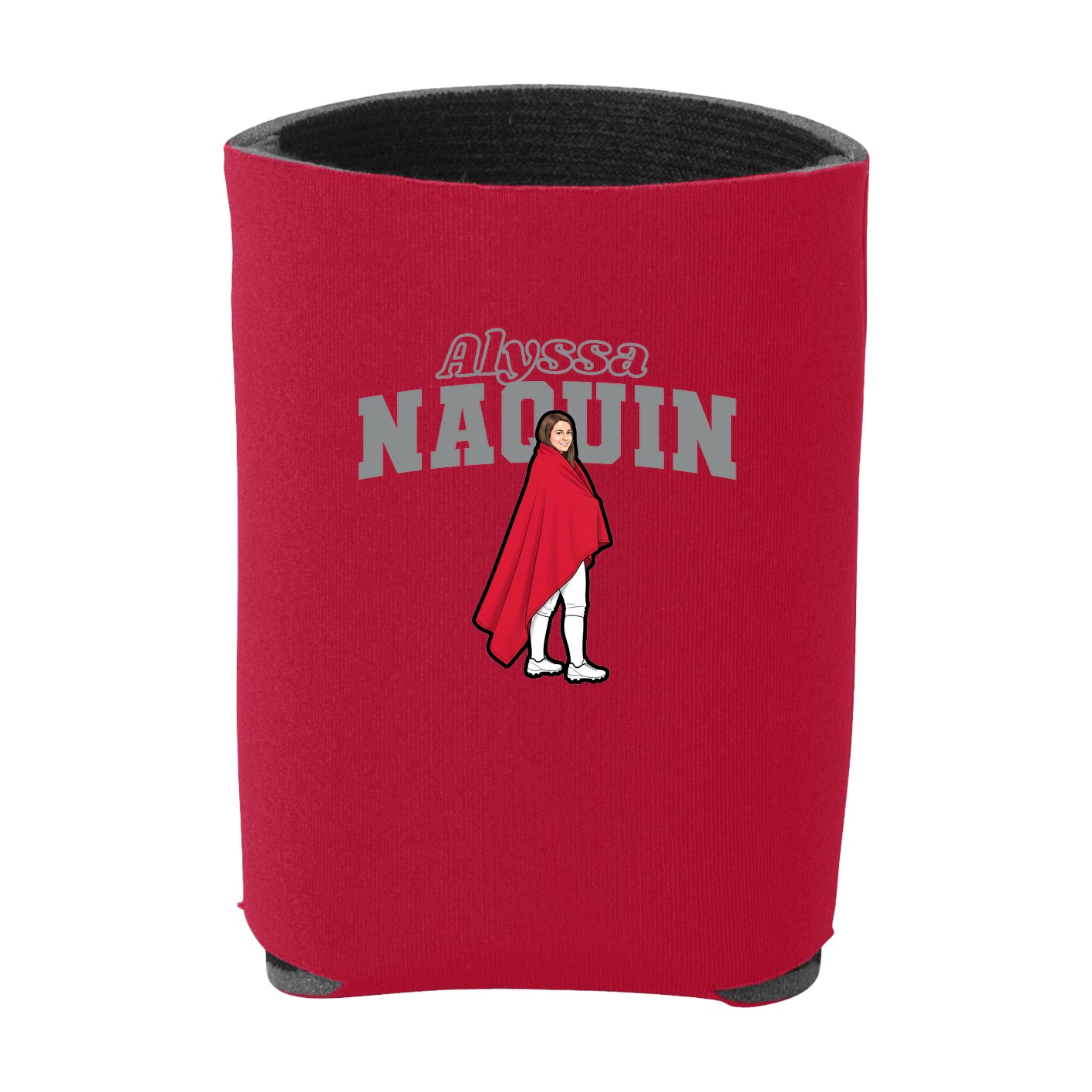 Can Holder — Name Arch in Red