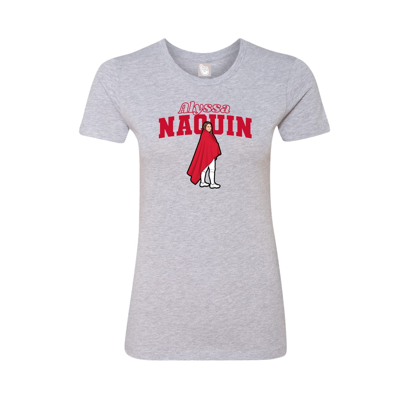 Fitted Women's Tee — Name Arch in Grey