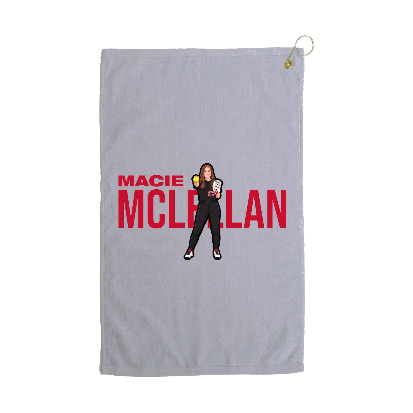 Golf Towel — Player Name in Grey