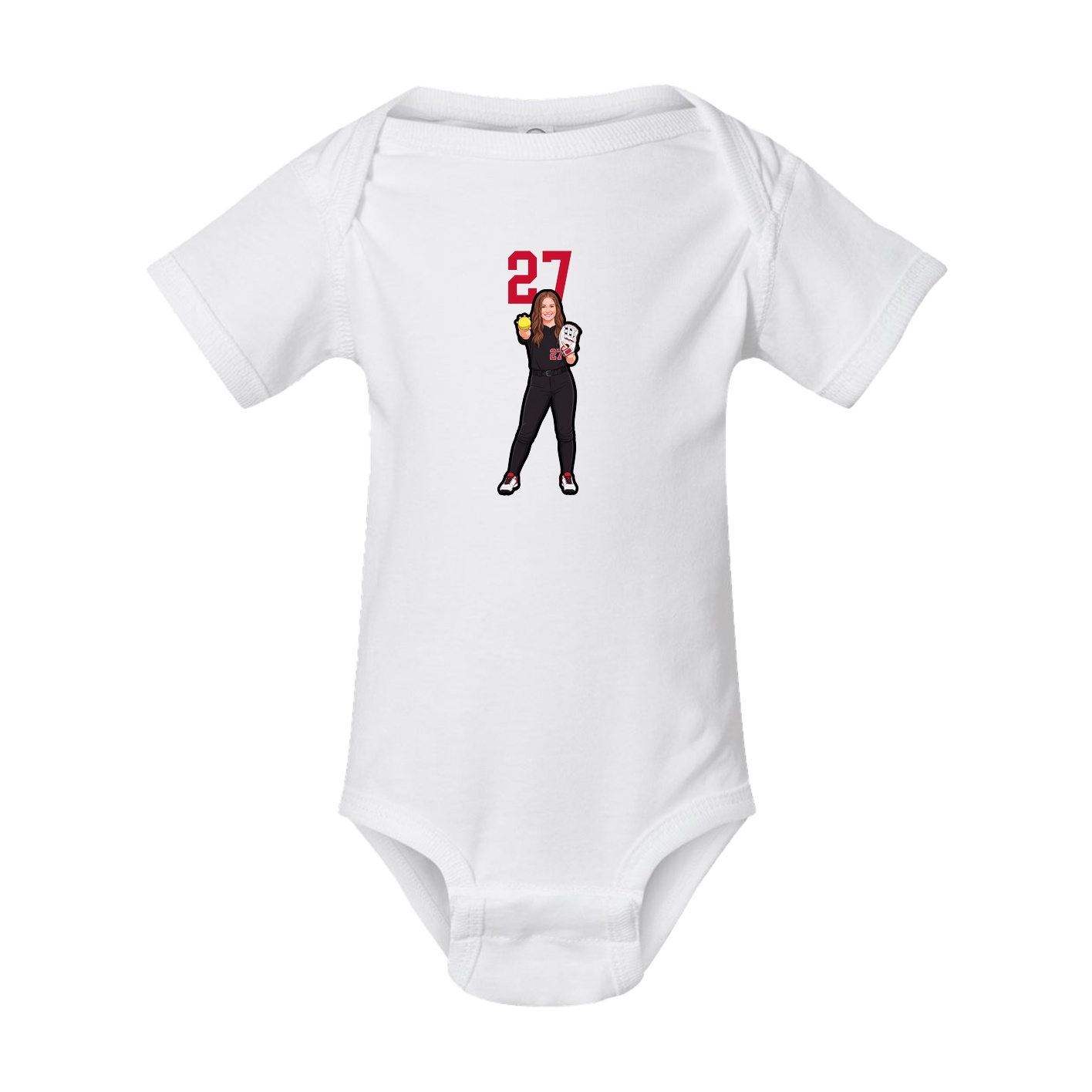 Baby Onesie — Number Top in White