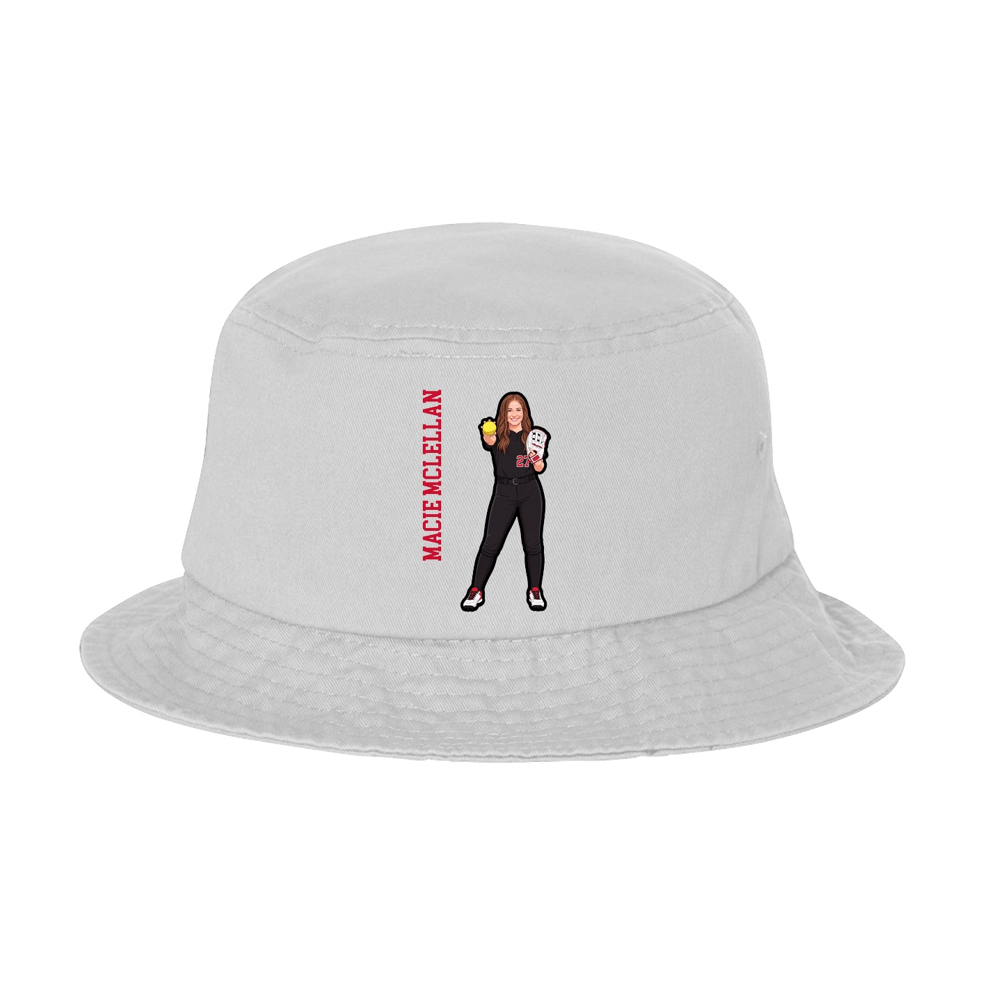 Bucket Cap — Name Vertical in White
