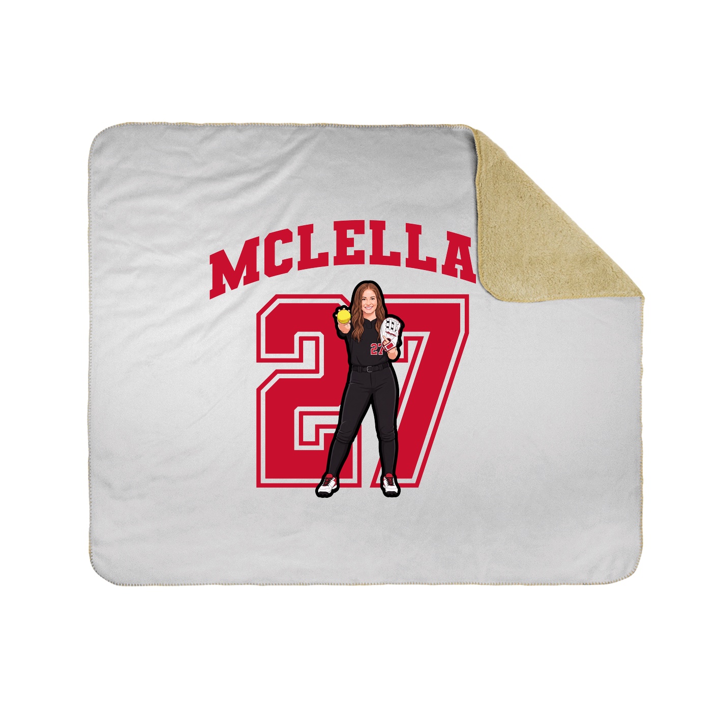 Throw Blanket — Number in White