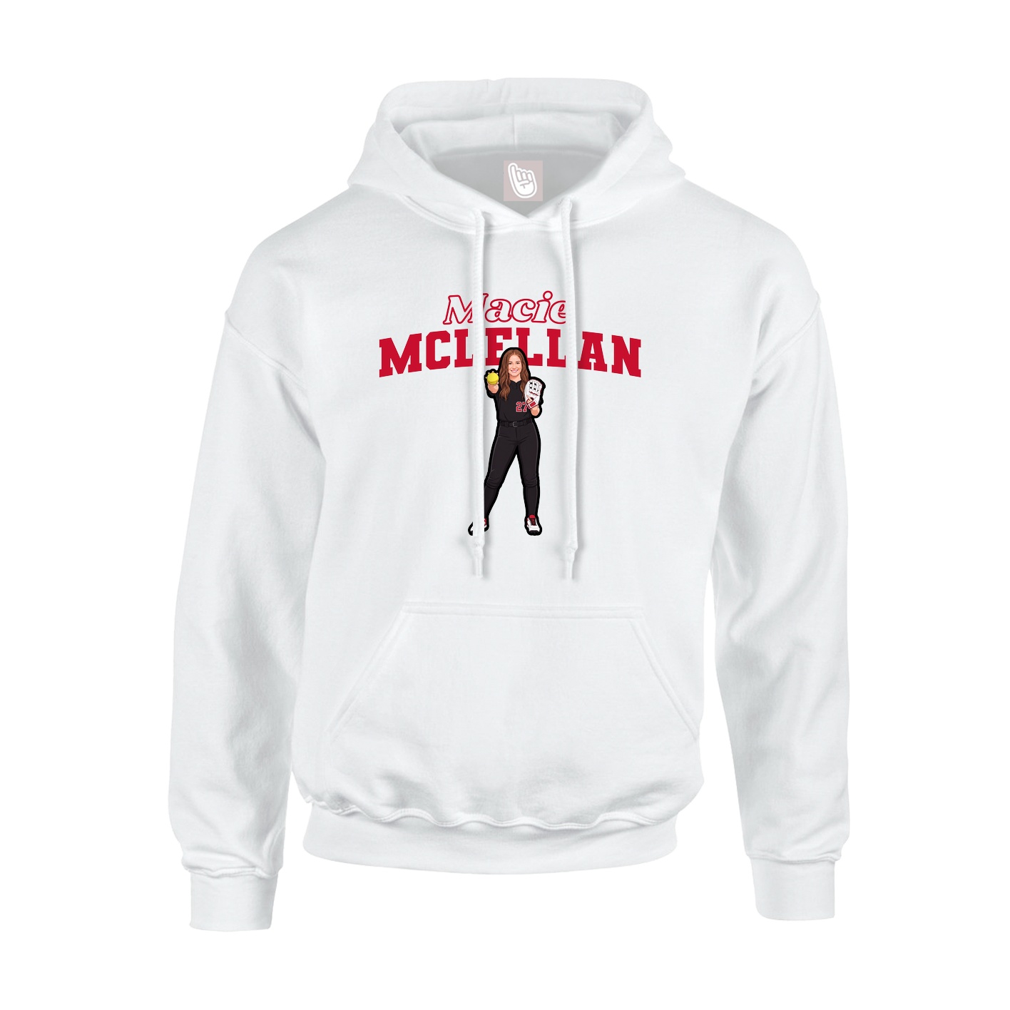 Hoodie — Name Arch in White