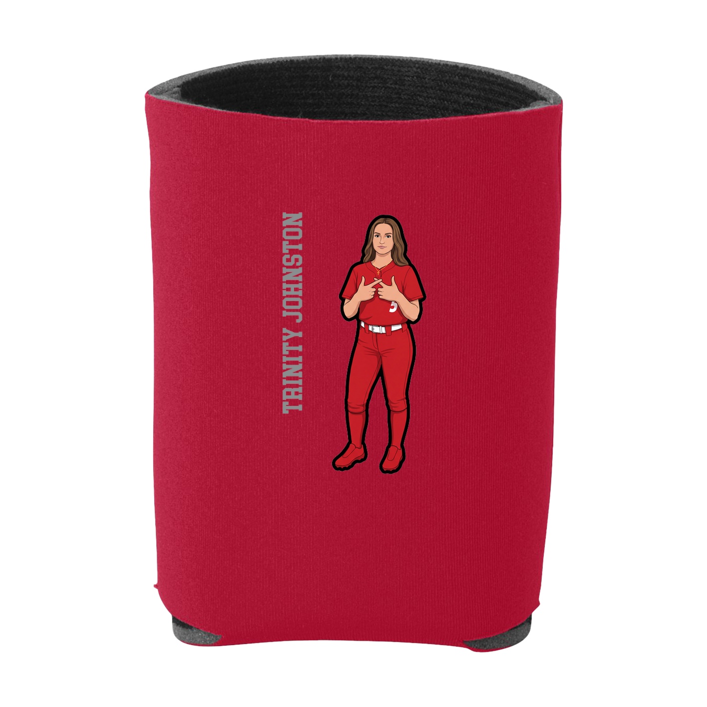 Can Holder — Name Vertical in Red
