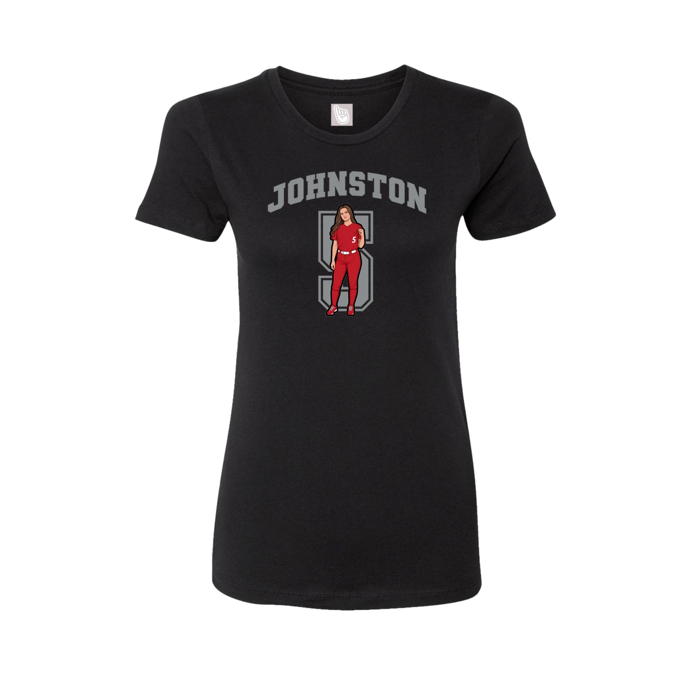 Fitted Women's Tee — Number in Black