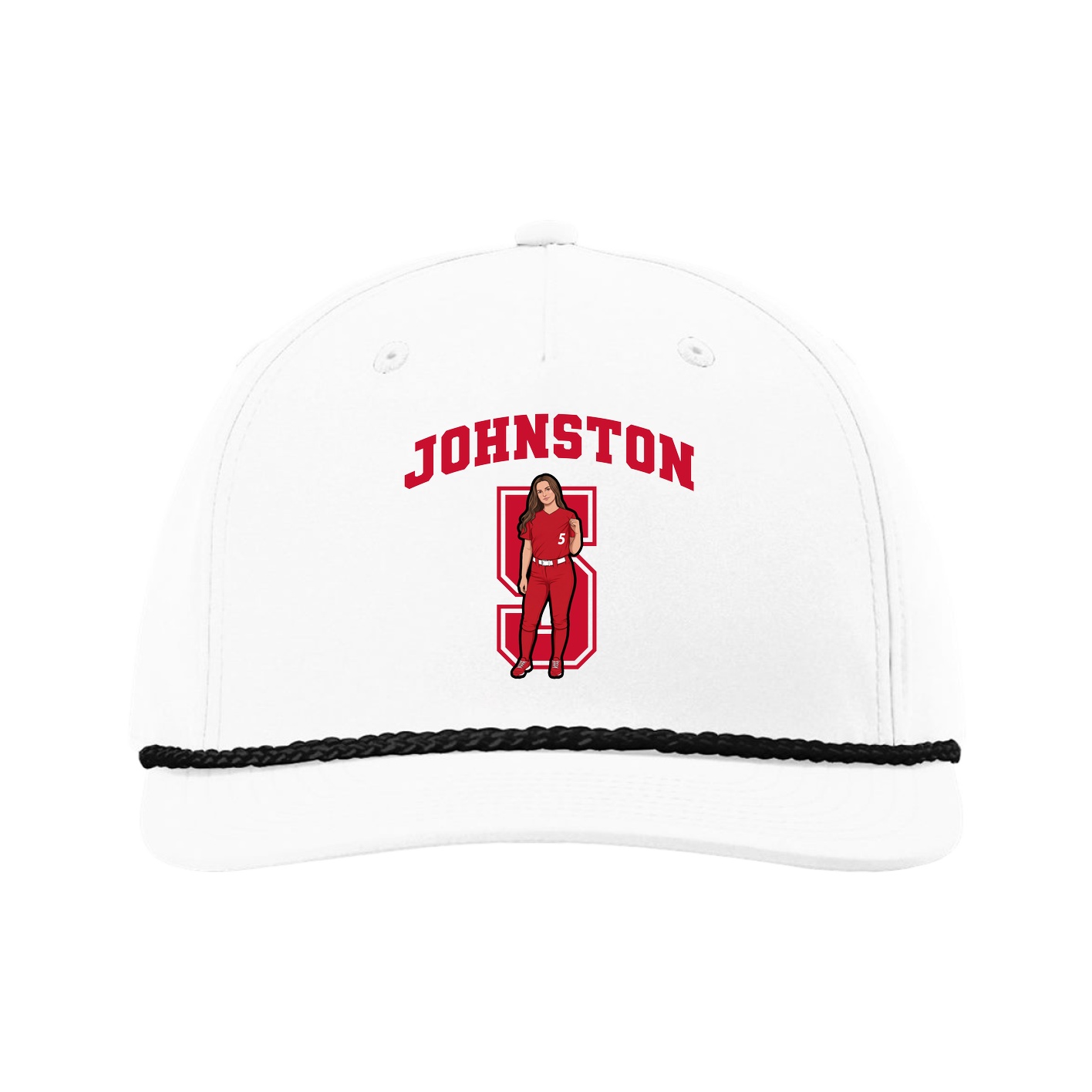 Five-Panel Classic Rope Cap — Number in White