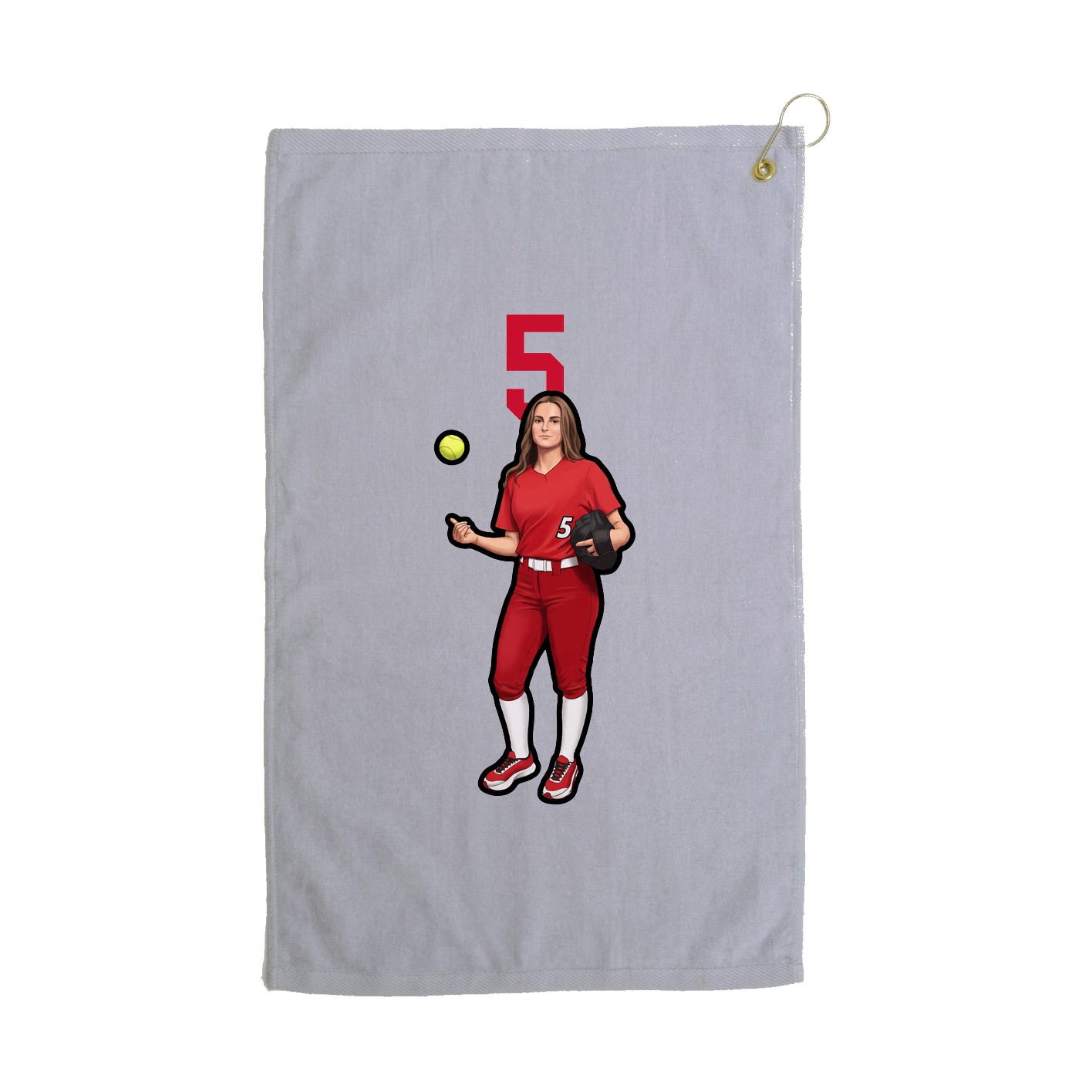 Golf Towel — Number Top in Grey