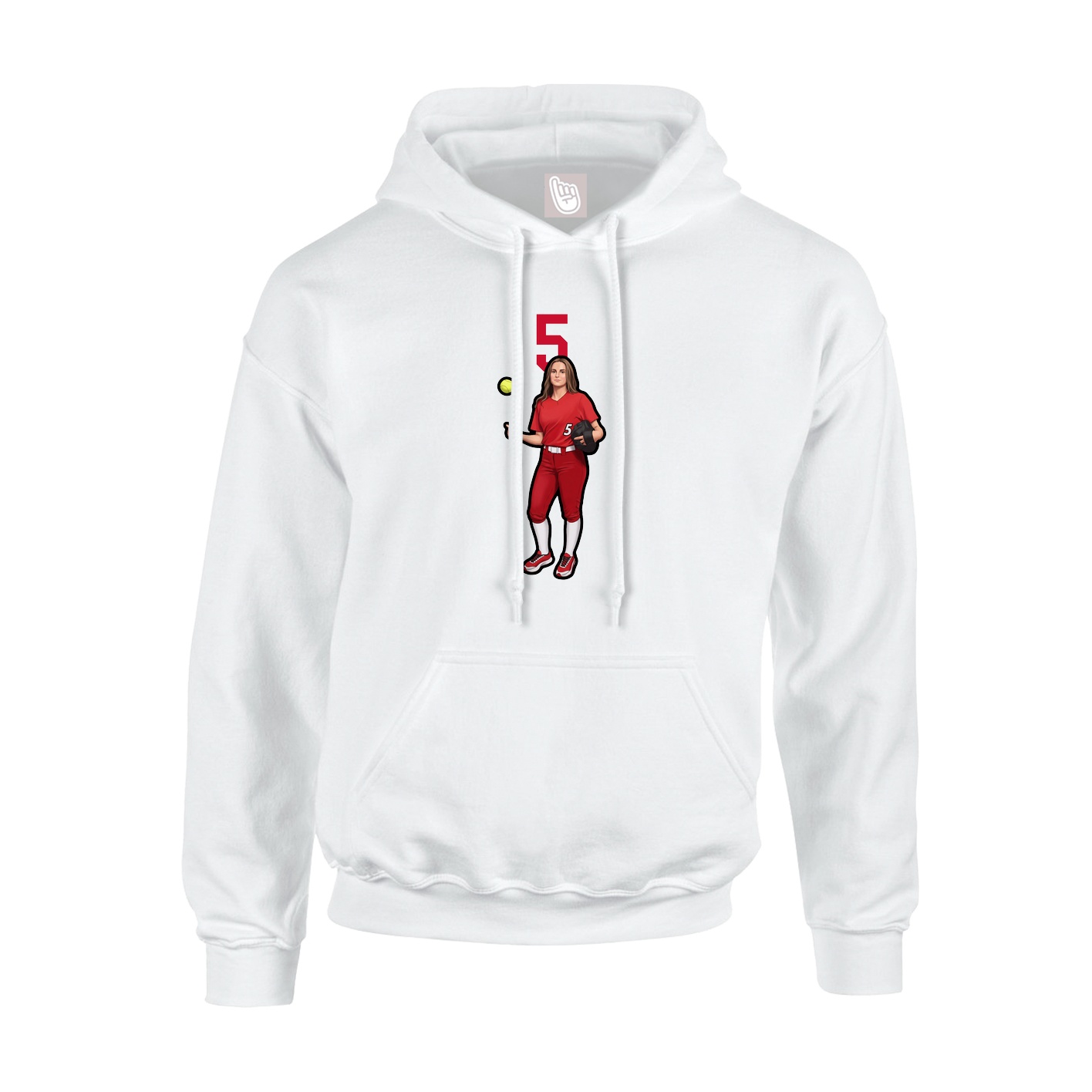 Hoodie — Number Top in White