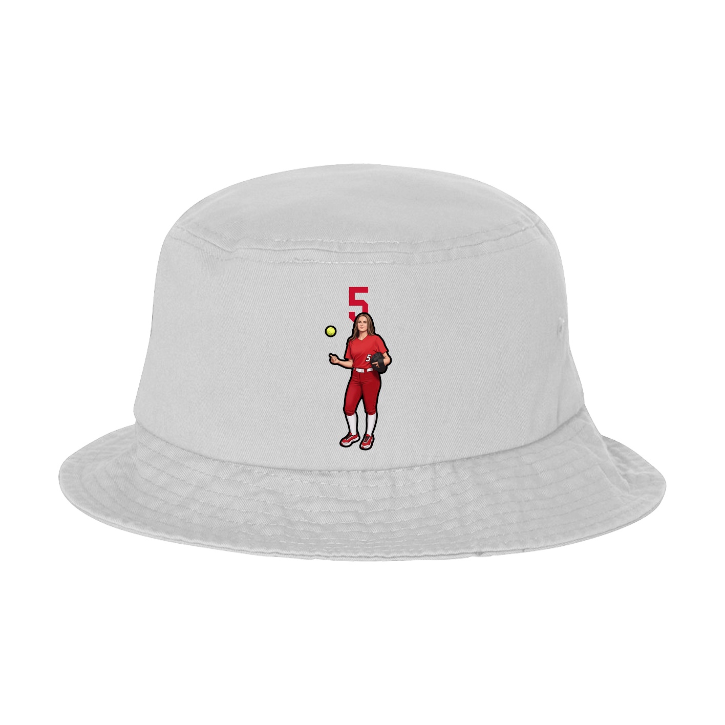 Bucket Cap — Number Top in White