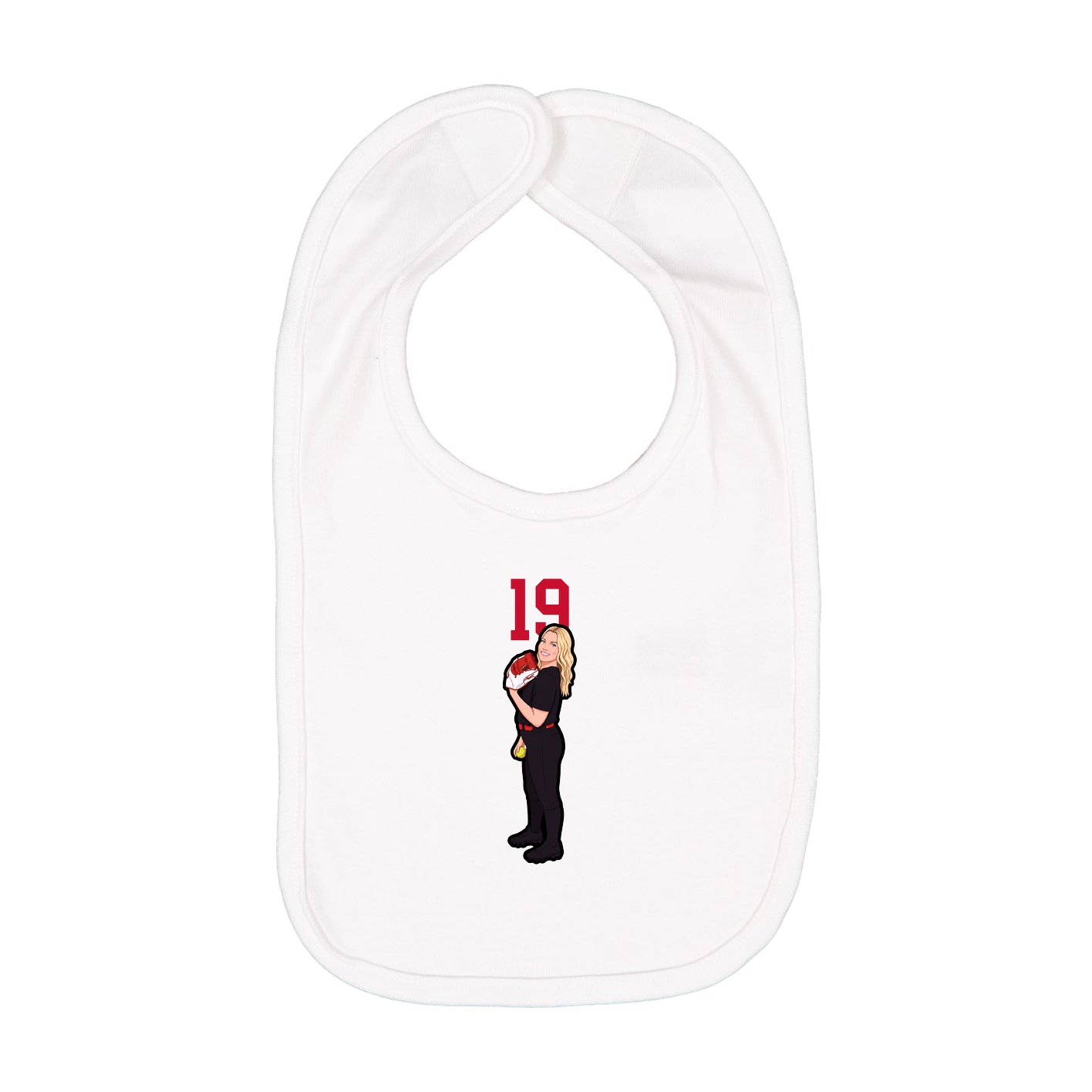 Infant Bib — Number Top in White