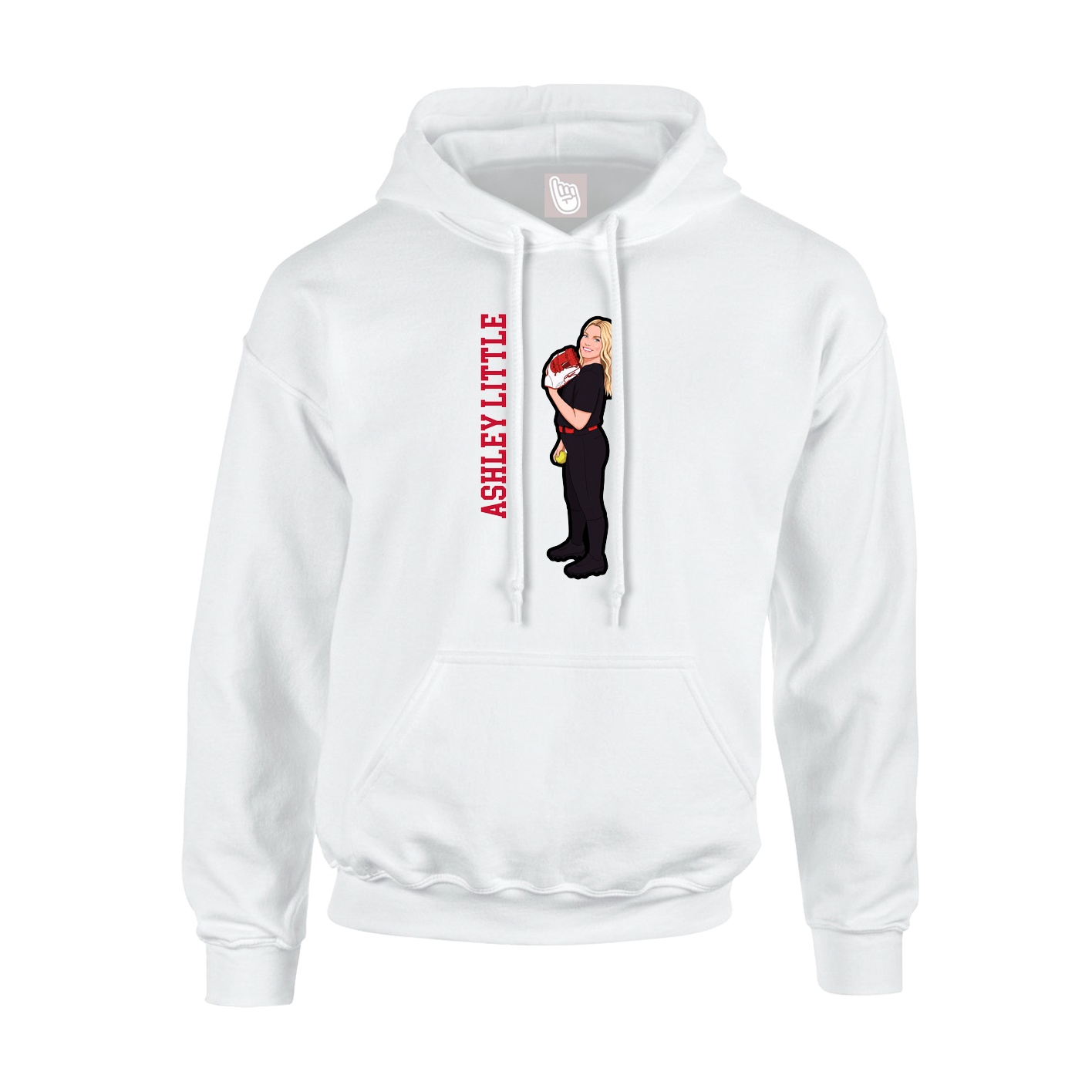 Youth Hoodie — Name Vertical in White