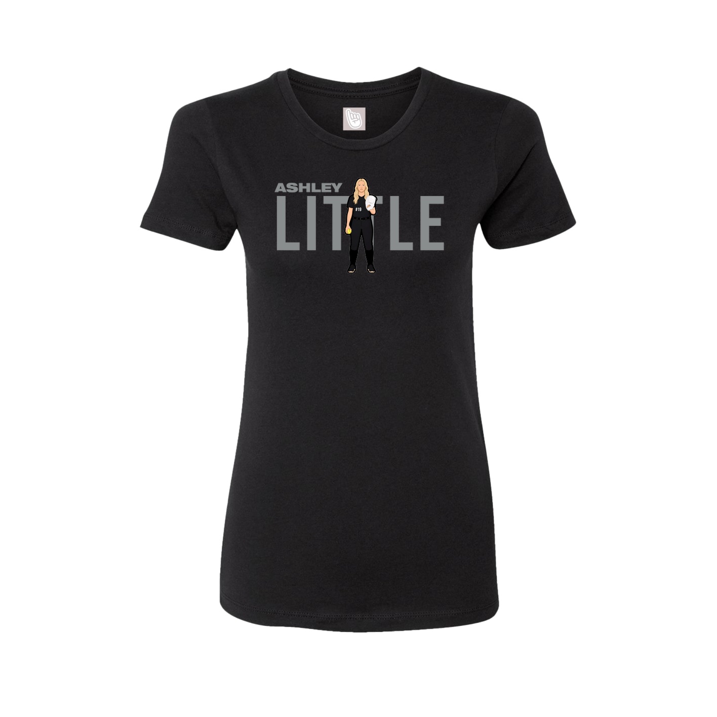 Fitted Women's Tee — Player Name in Black