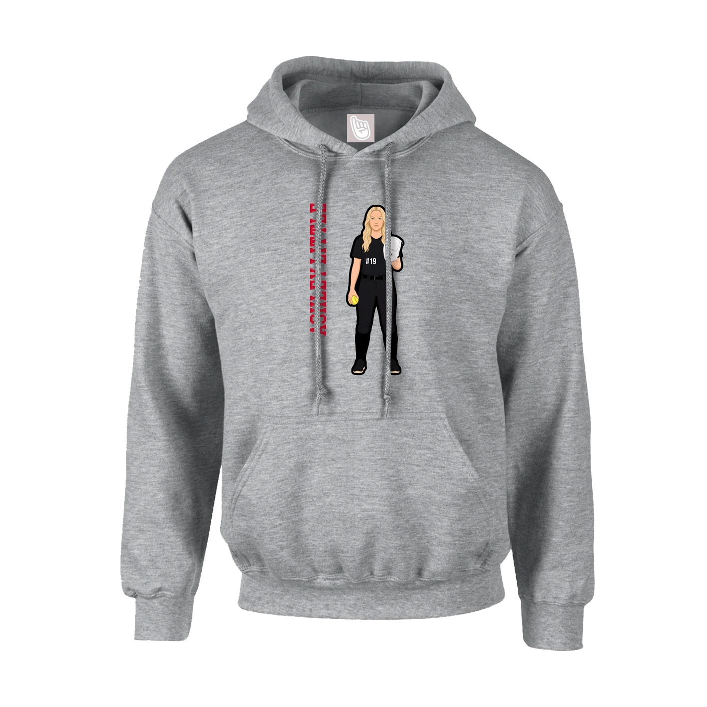 Youth Hoodie — Name Vertical in Grey
