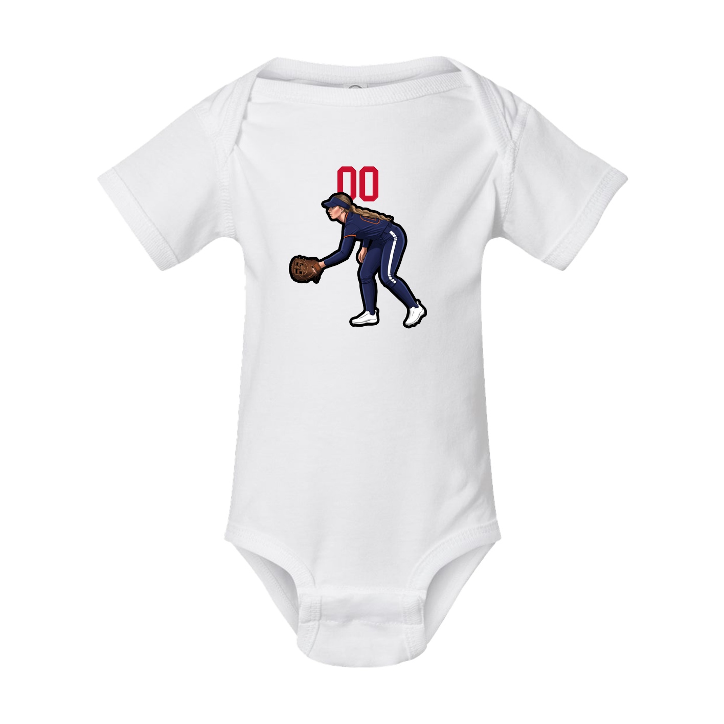 Baby Onesie — Number Top in White