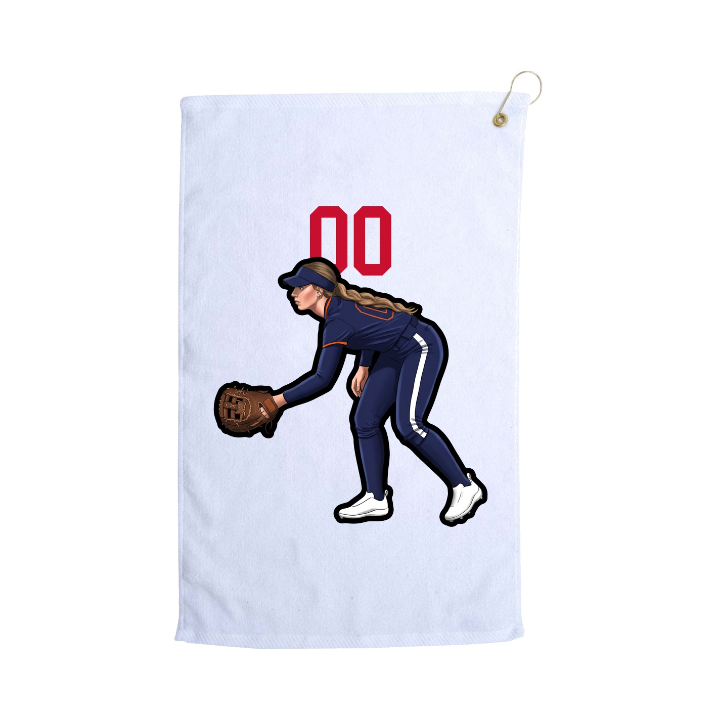 Golf Towel — Number Top in White