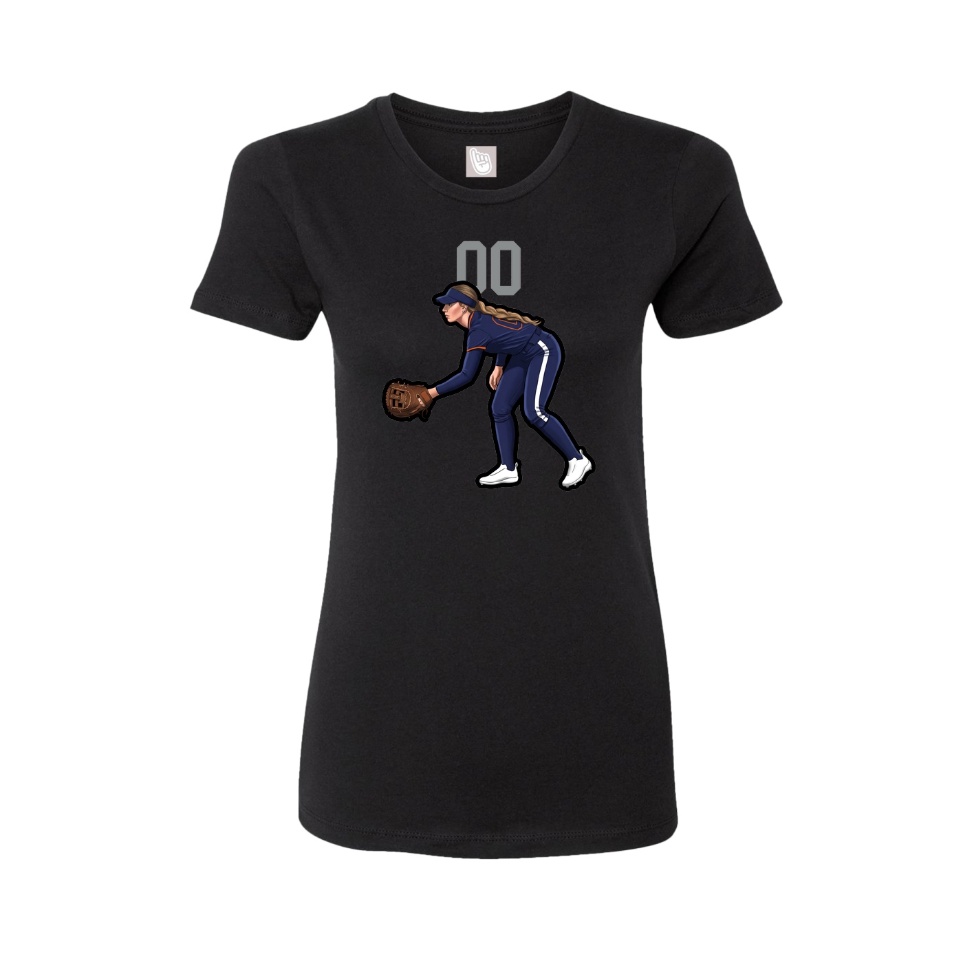 Fitted Women's Tee — Number Top in Black
