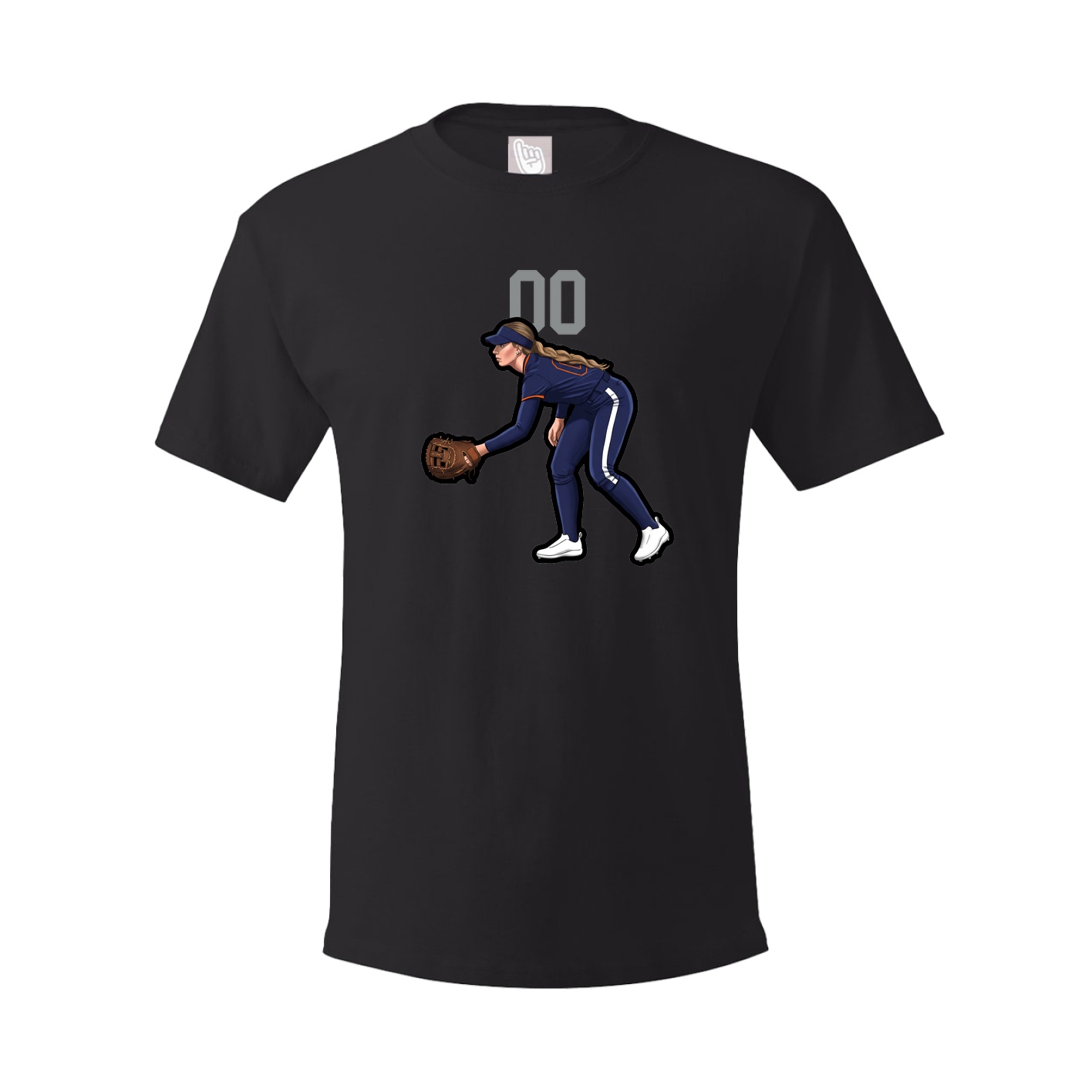 Youth Tee — Number Top in Black